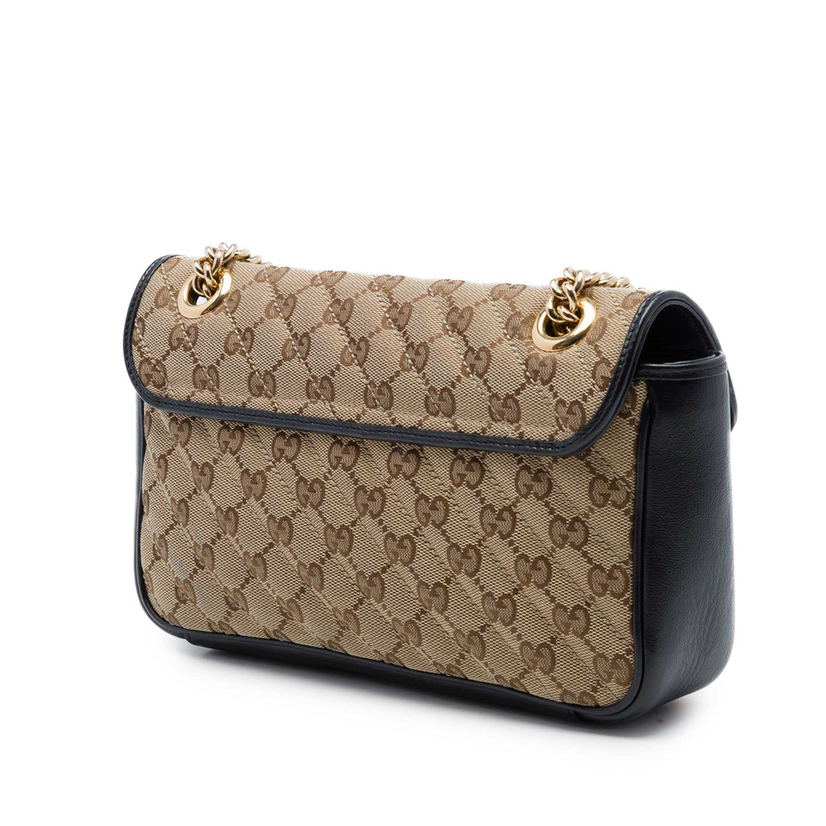 Gucci Medium GG Marmont Matelasse Diagonal GG Canvas Shoulder Bag — Beige