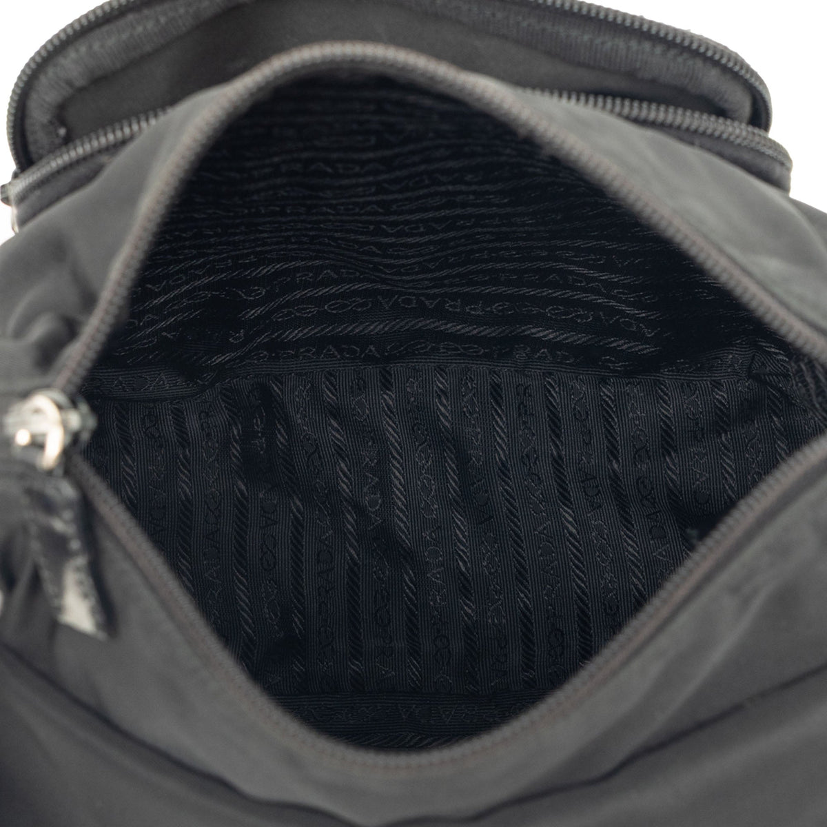 Prada Tessuto Zip Buckle Messenger Bag