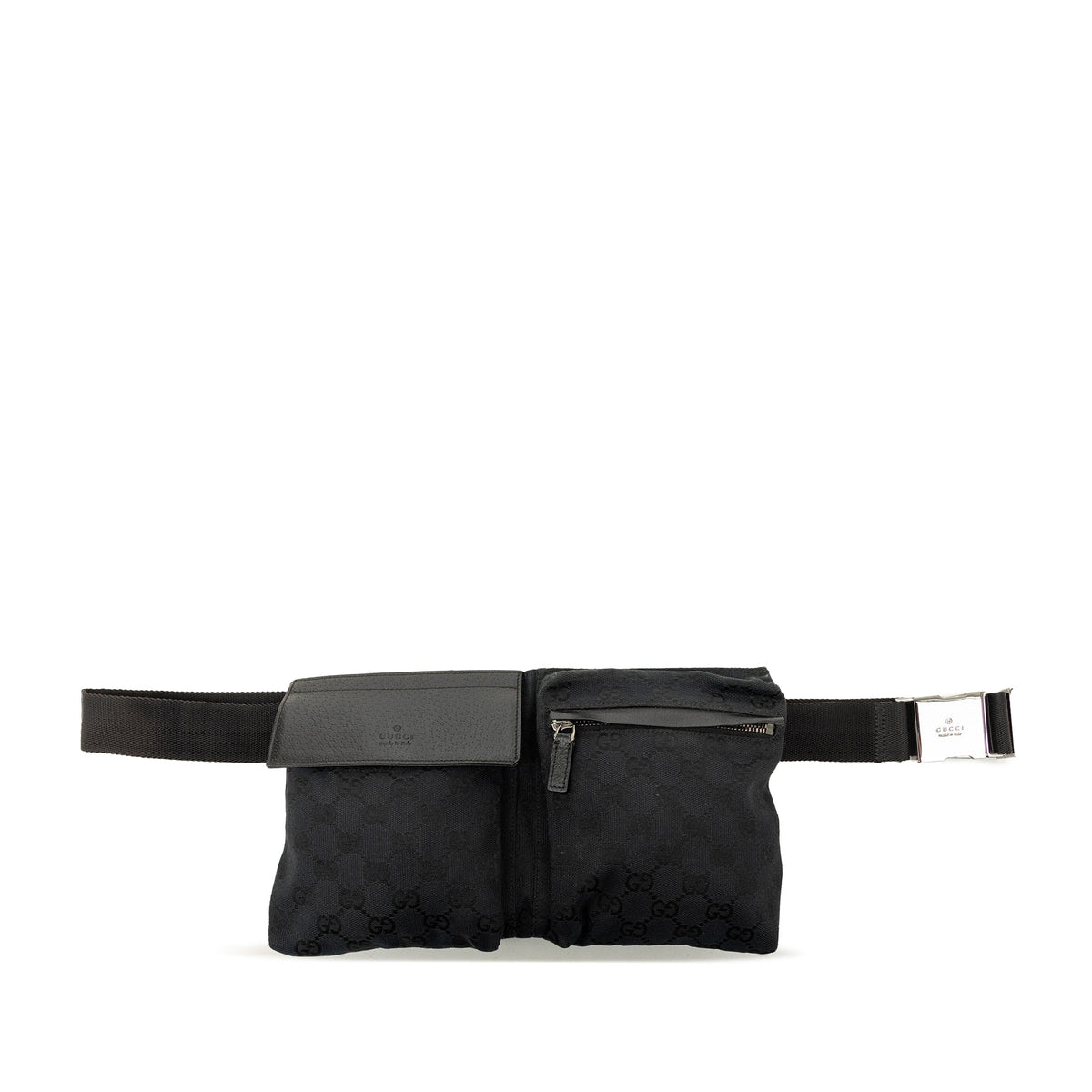 Gucci GG Canvas Double Pocket Belt Bag
