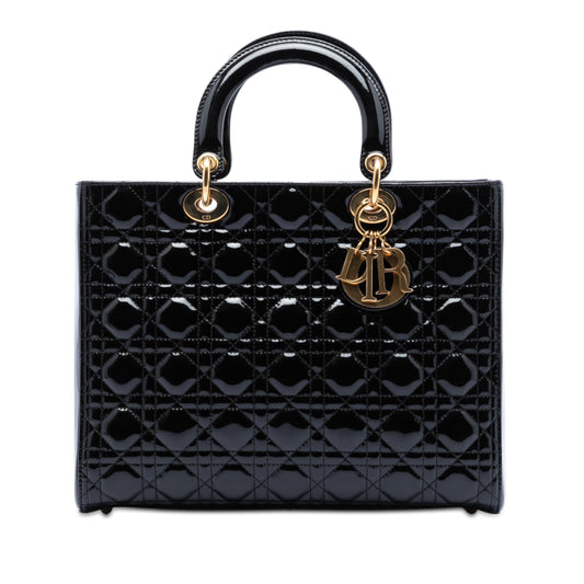 Dior Large Patent Cannage Lady Dior
