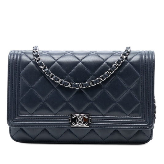 Quilted Lambskin Boy Wallet On Chain