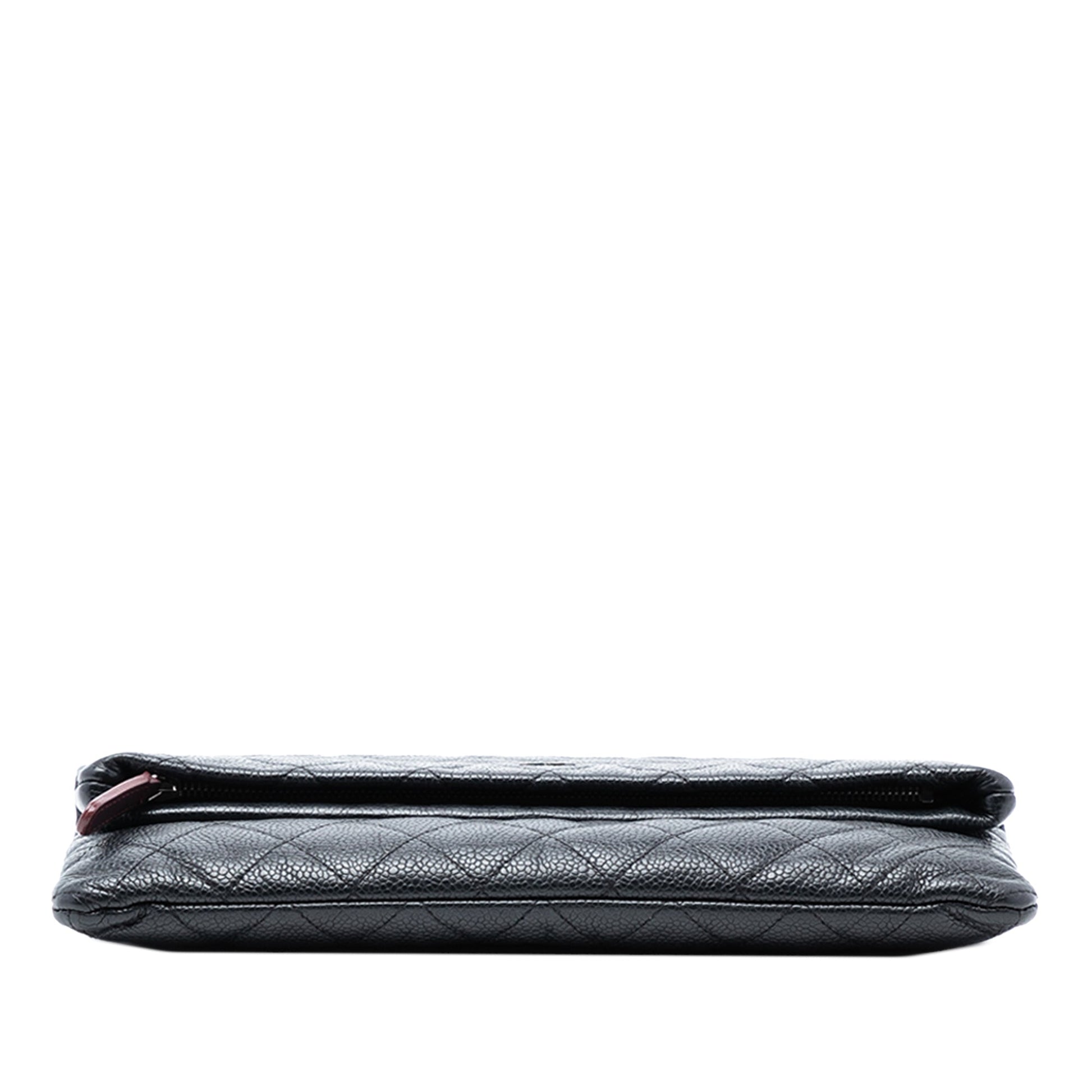 Chanel Quilted Caviar CC Beauty Foldover Clutch