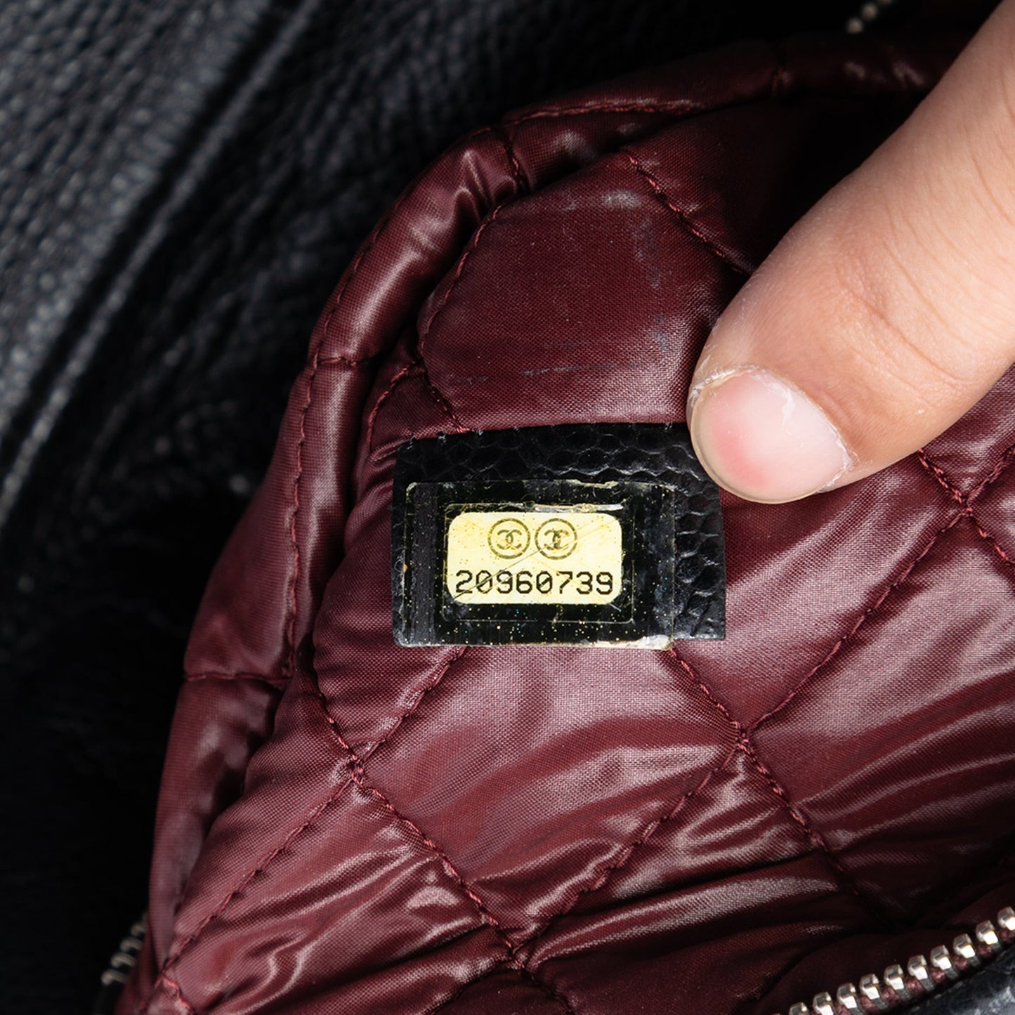 Chanel Quilted Caviar CC Beauty Foldover Clutch