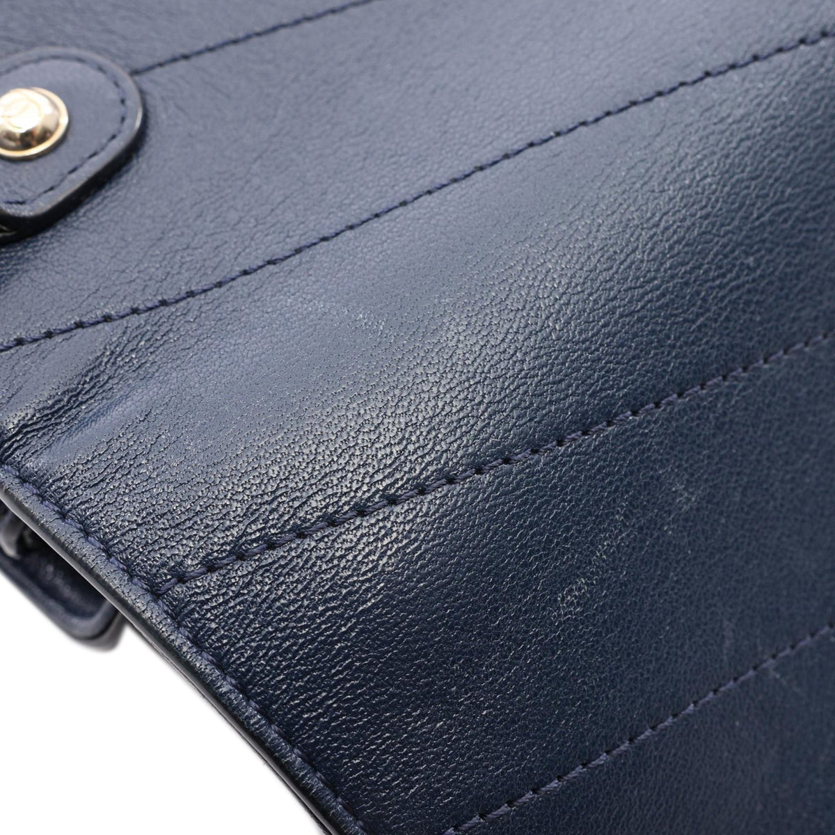 Chanel Chevron Calfskin Double Envelope Flap — Blue