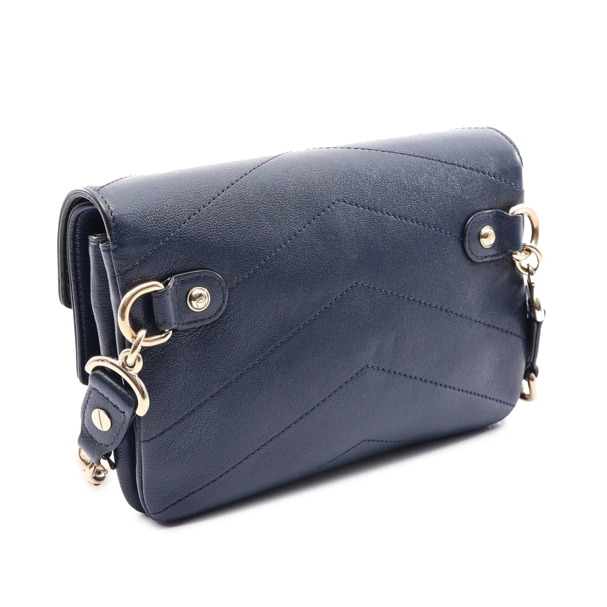 Chanel Chevron Calfskin Double Envelope Flap — Blue