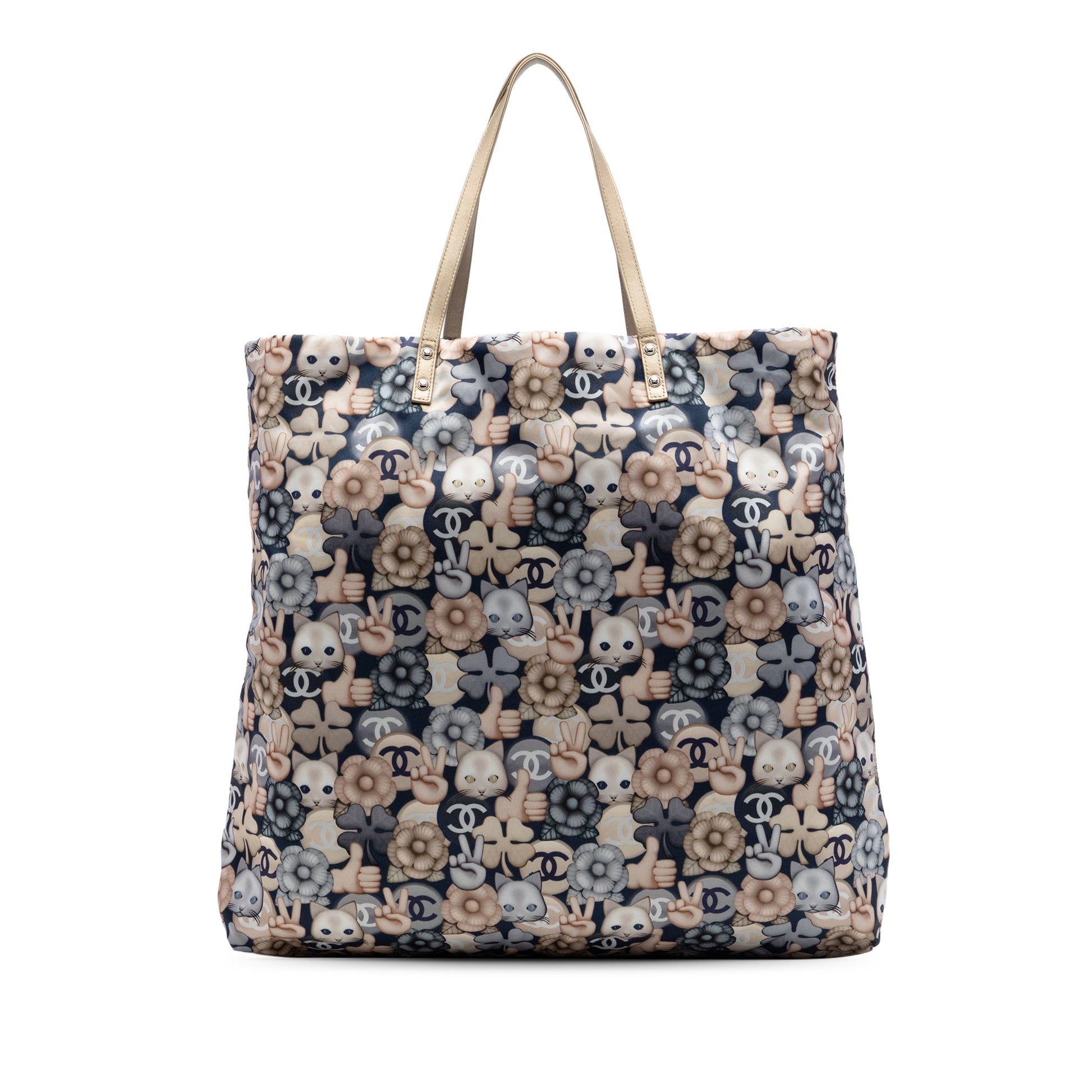 Chanel Large Nylon Cat Emoticon Shopping Tote
