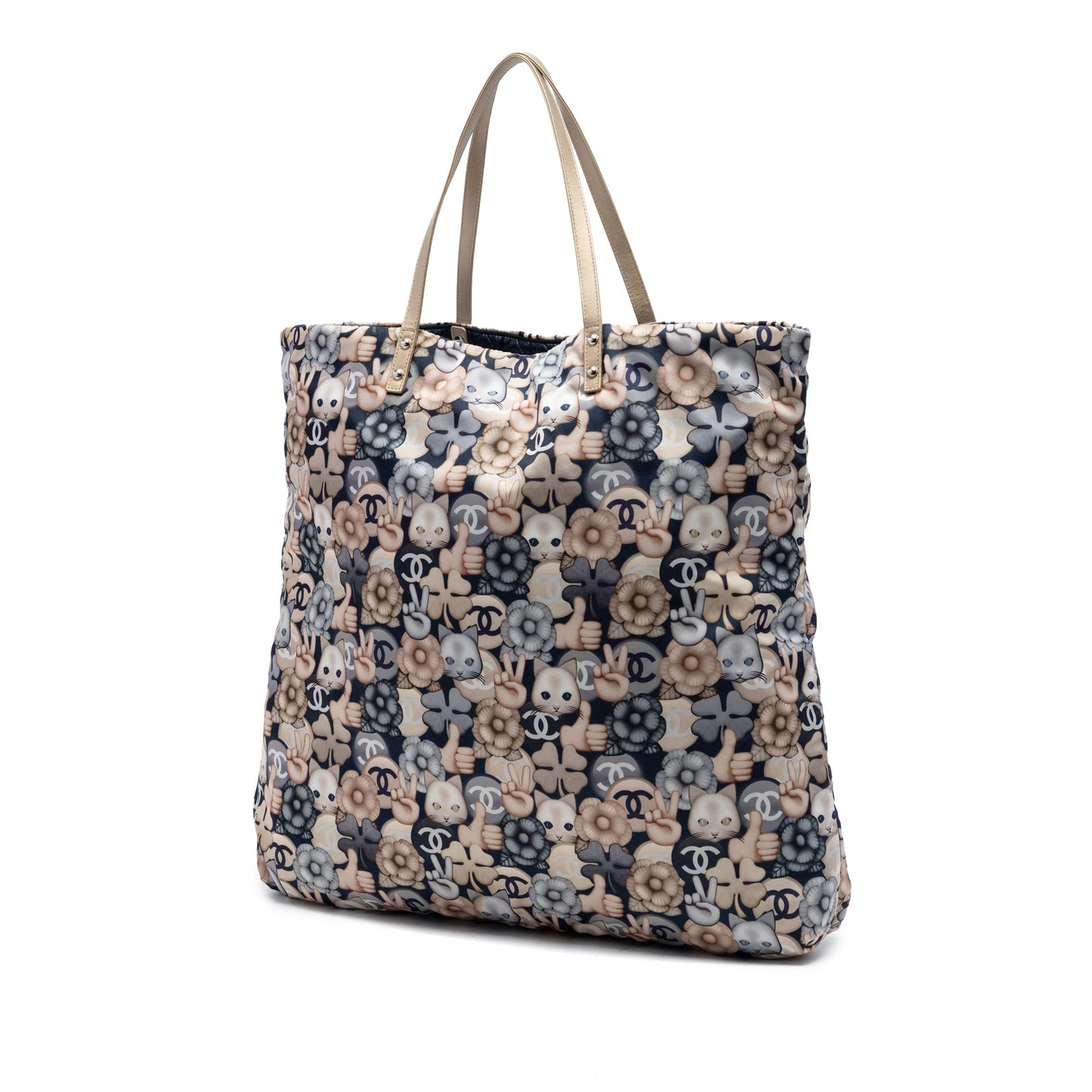 Chanel Large Nylon Cat Emoticon Shopping Tote