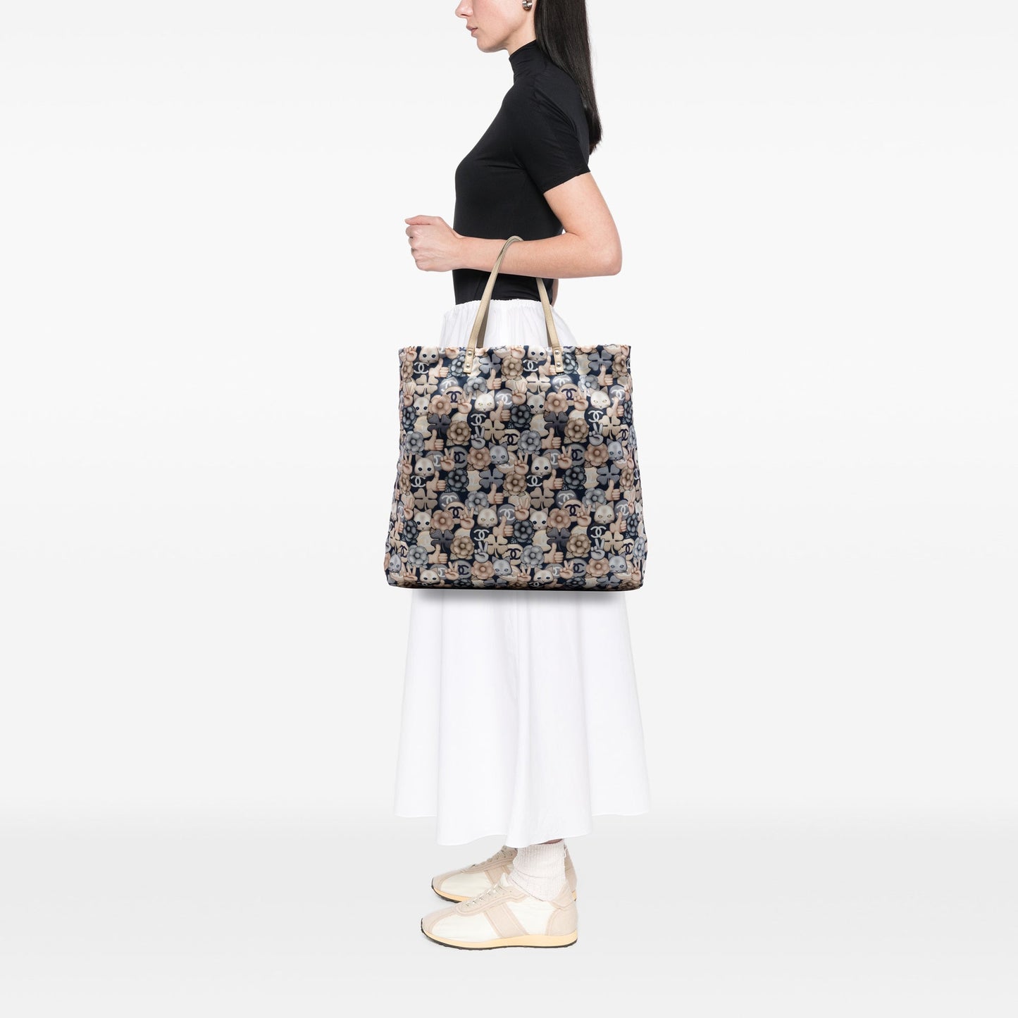 Chanel Large Nylon Cat Emoticon Shopping Tote