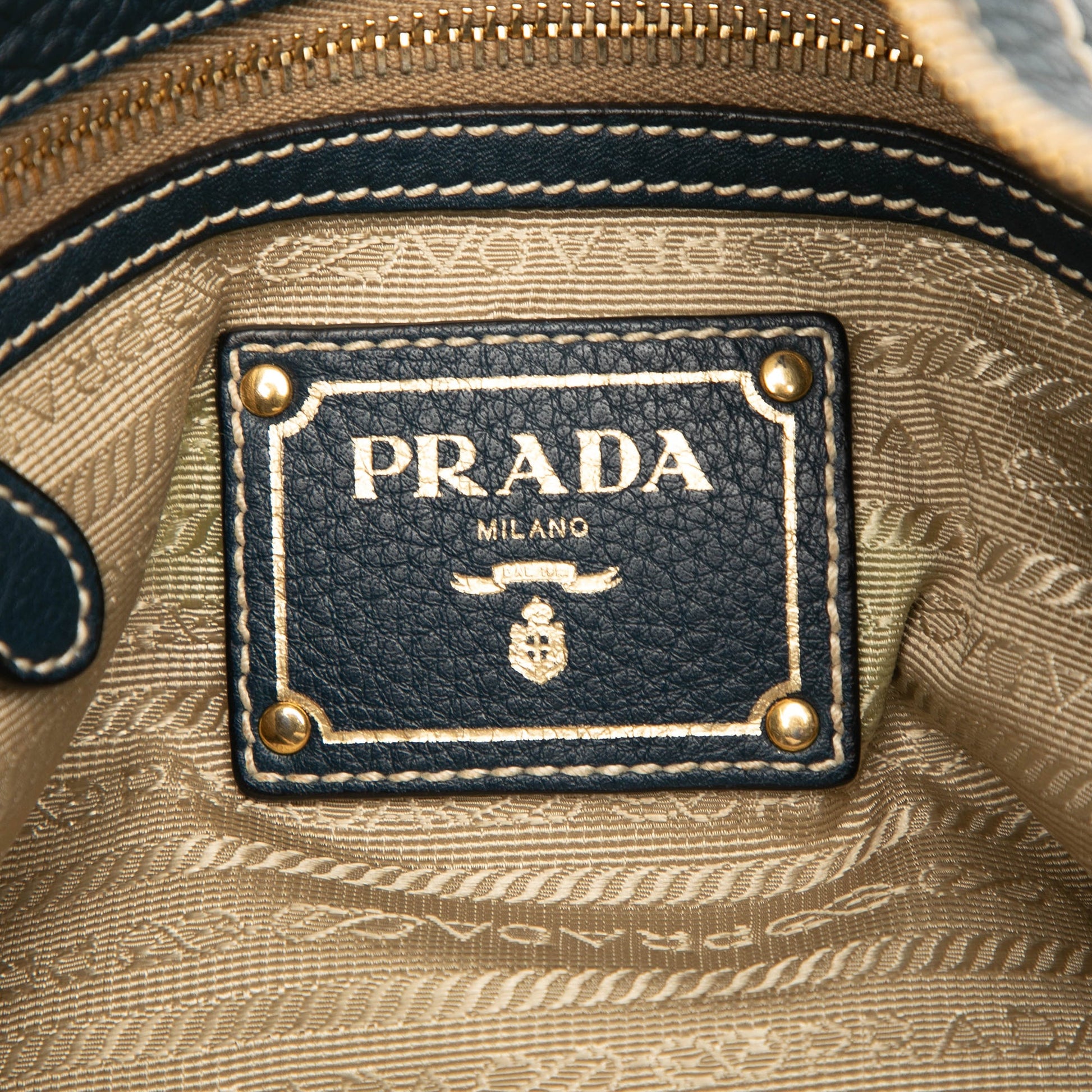 Prada Vitello Daino Zip Top Satchel
