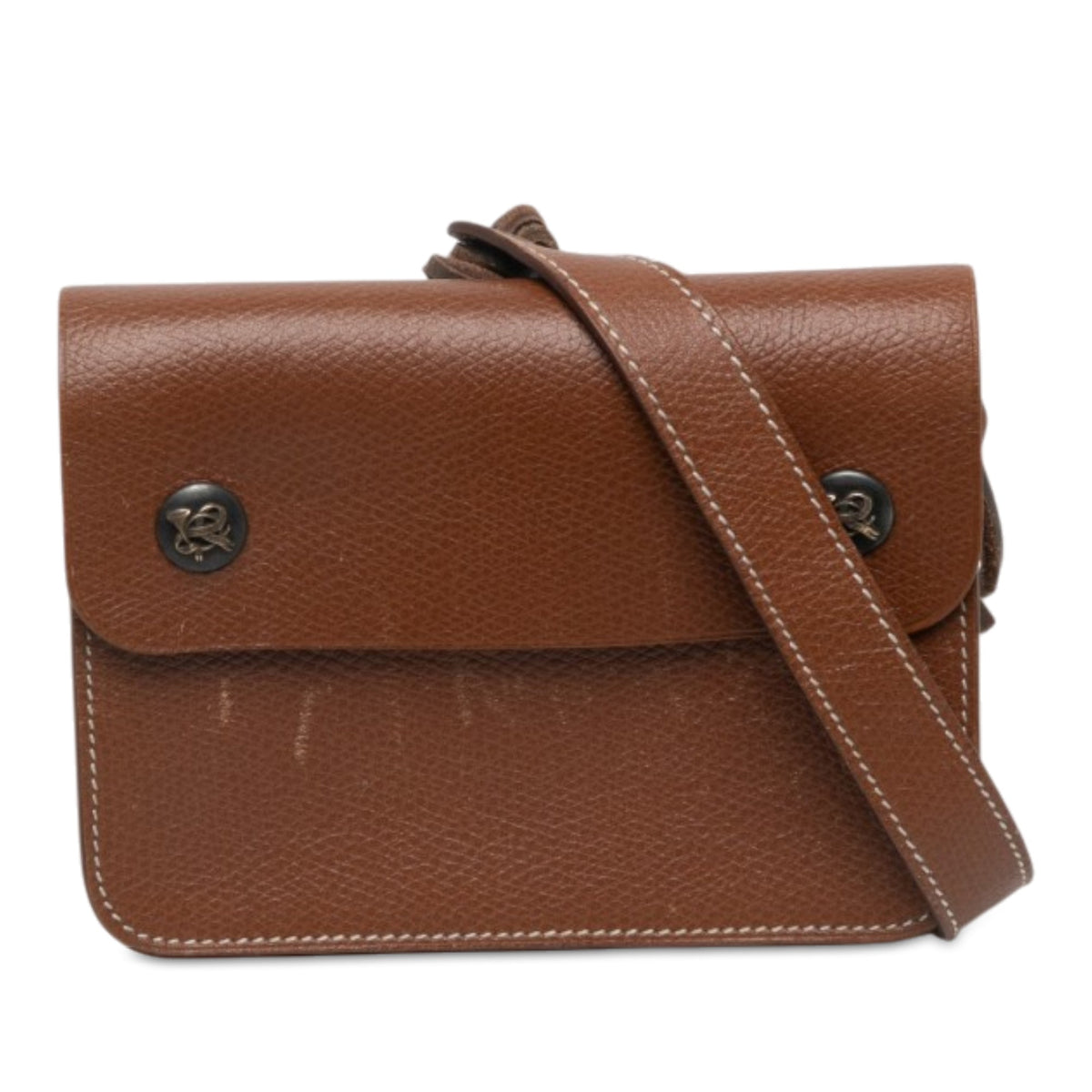 Hermès Courchevel Pochette Green Waist Bag — Brown