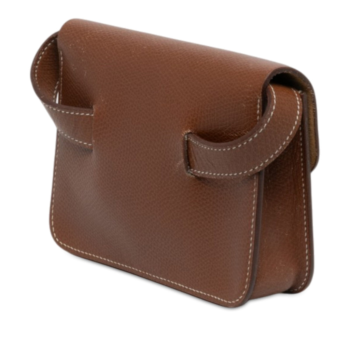 Hermès Courchevel Pochette Green Waist Bag — Brown