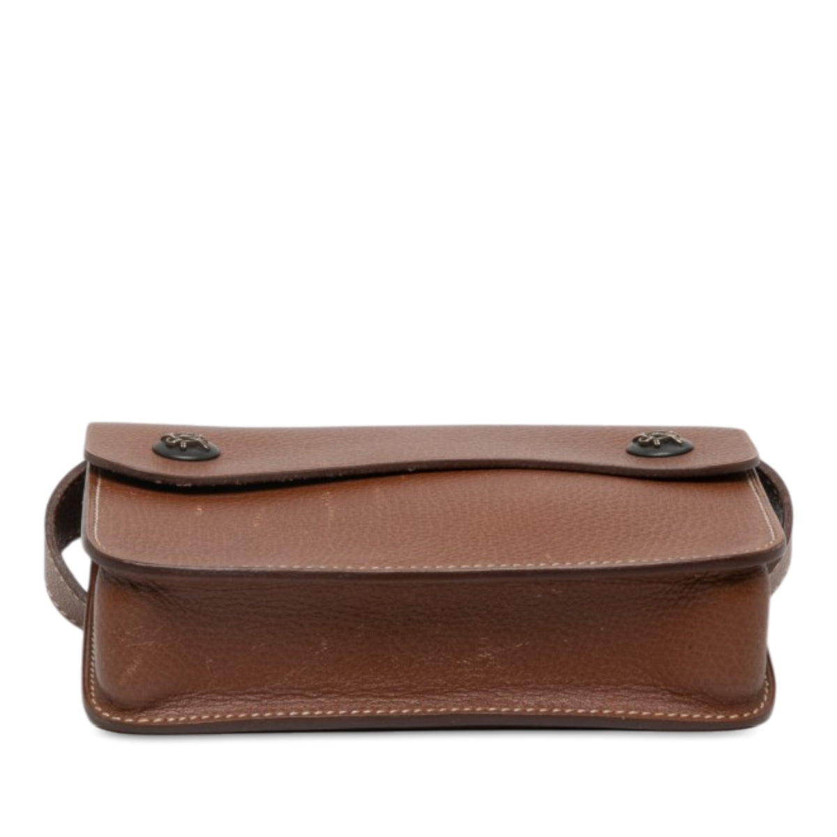 Hermès Courchevel Pochette Green Waist Bag — Brown