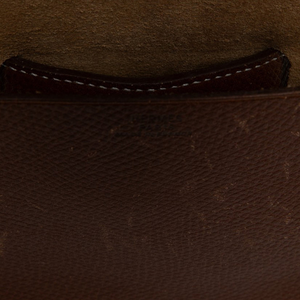Hermès Courchevel Pochette Green Waist Bag — Brown