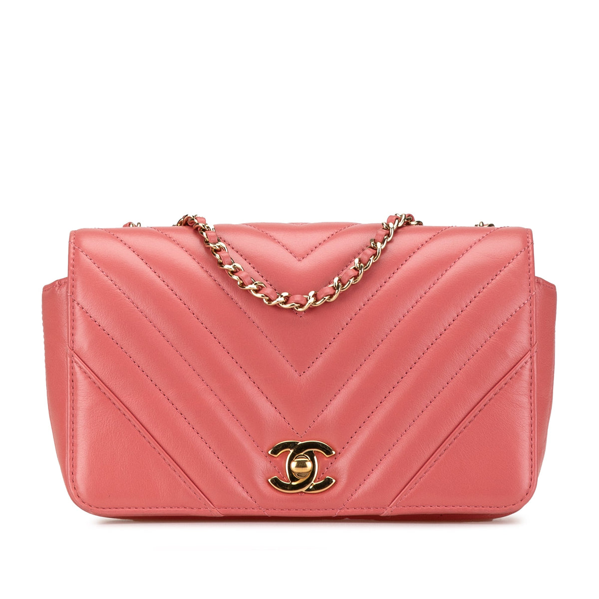 Chanel Mini Chevron Calfskin Statement Flap