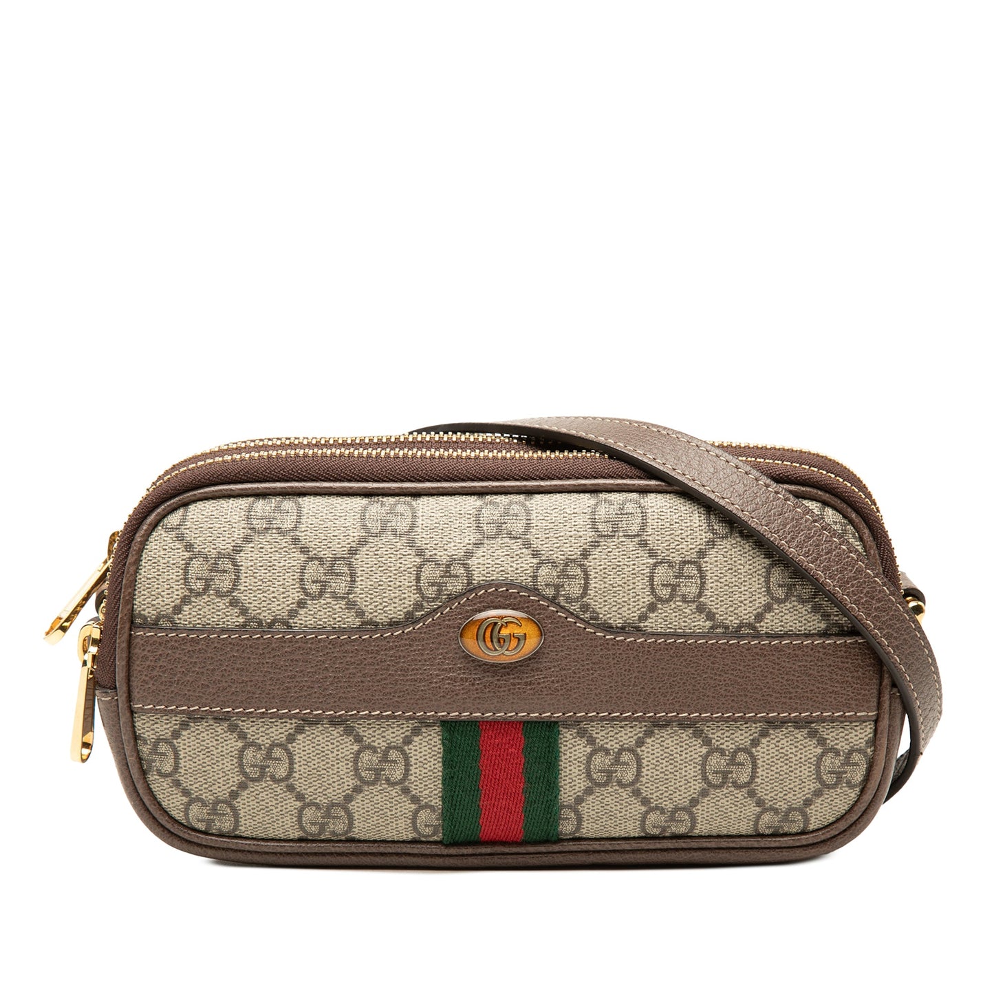 Gucci Mini GG Supreme Web Ophidia Triple Zip Crossbody