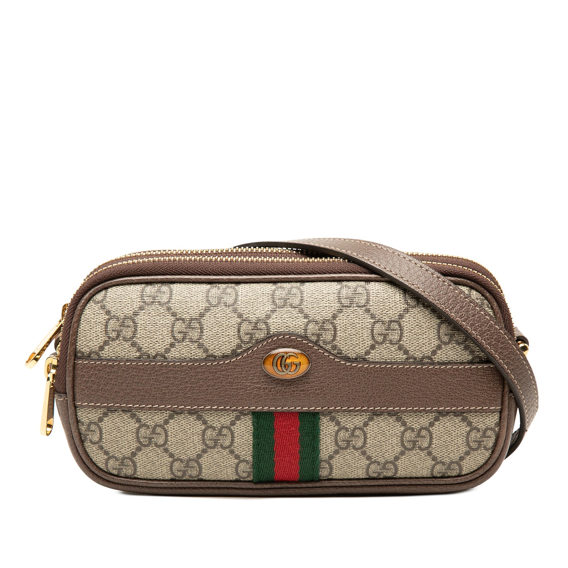 Gucci Mini GG Supreme Web Ophidia Triple Zip Crossbody