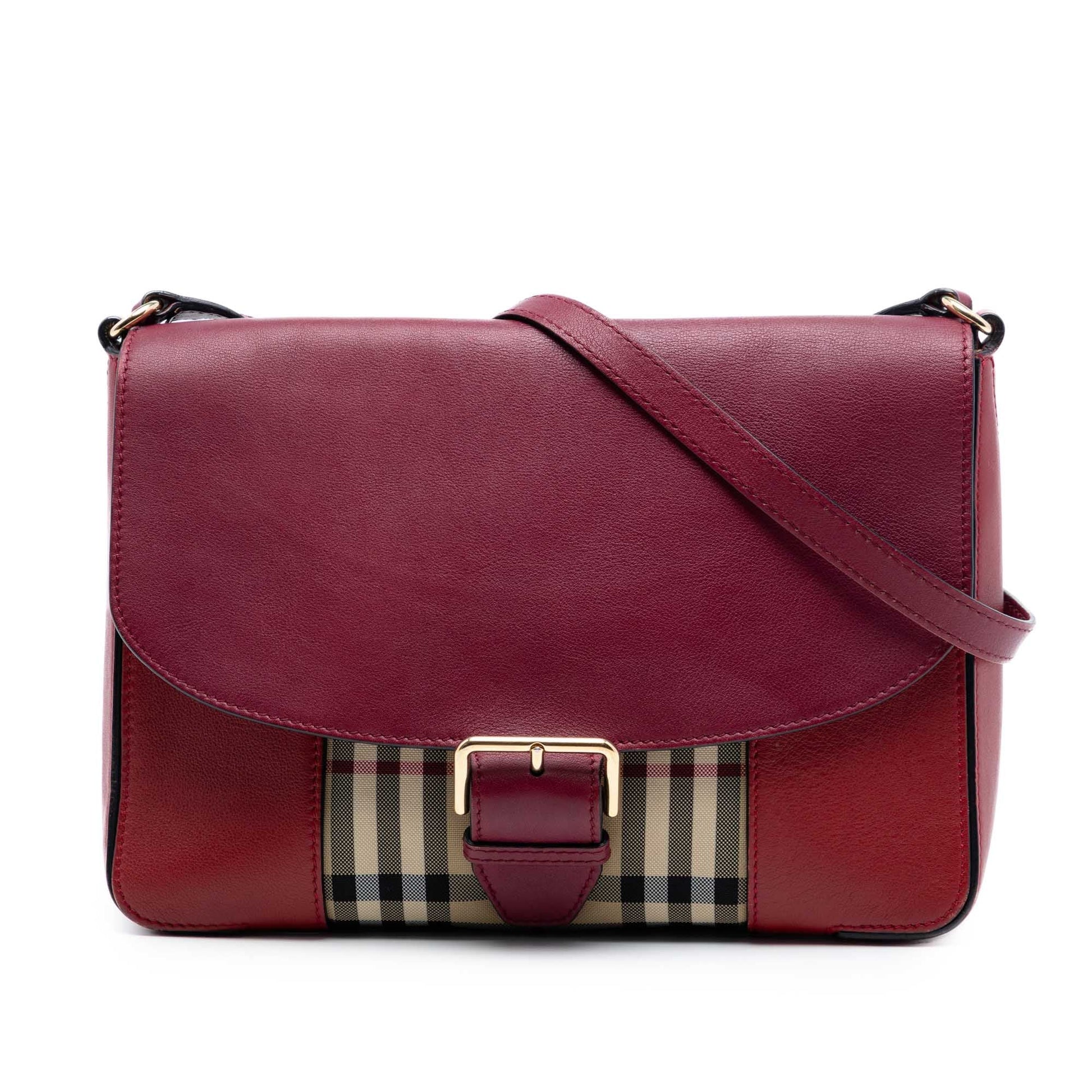 Burberry Small Bicolor Leather and House Check Dickens Crossbody