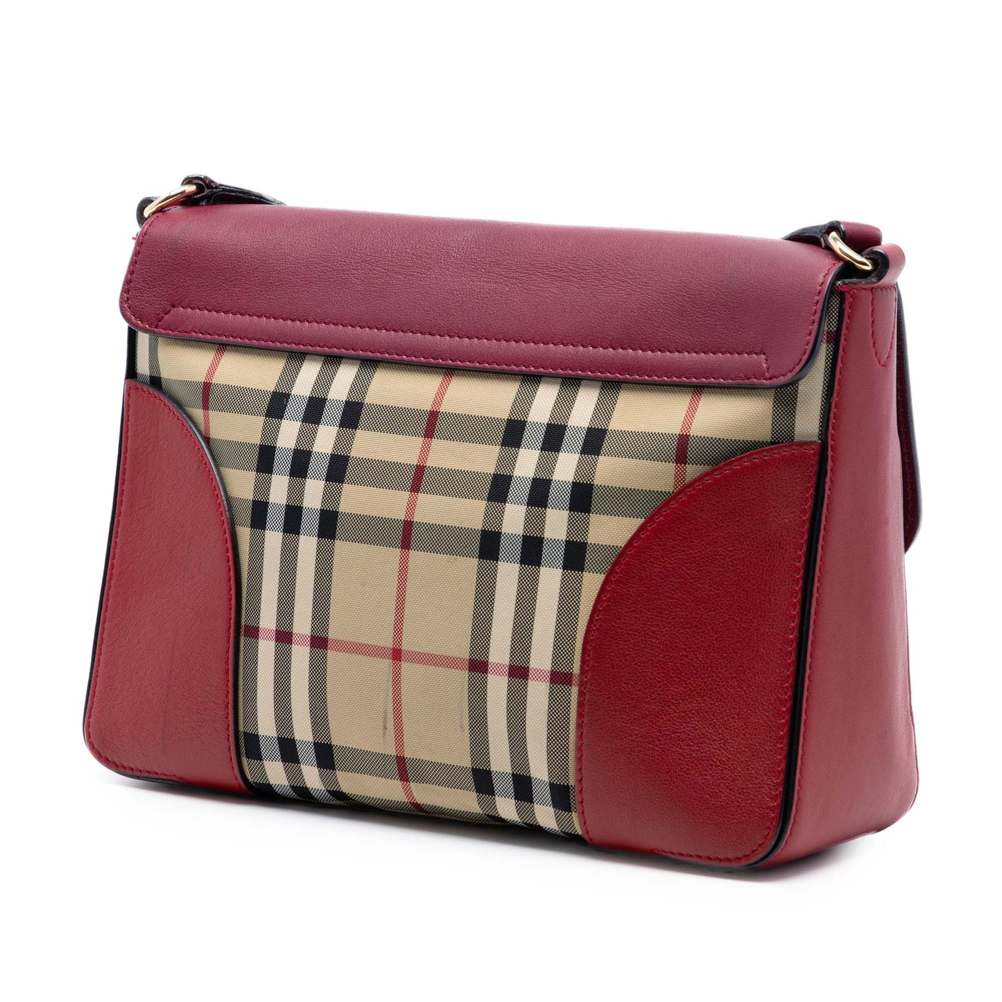 Burberry Small Bicolor Leather and House Check Dickens Crossbody