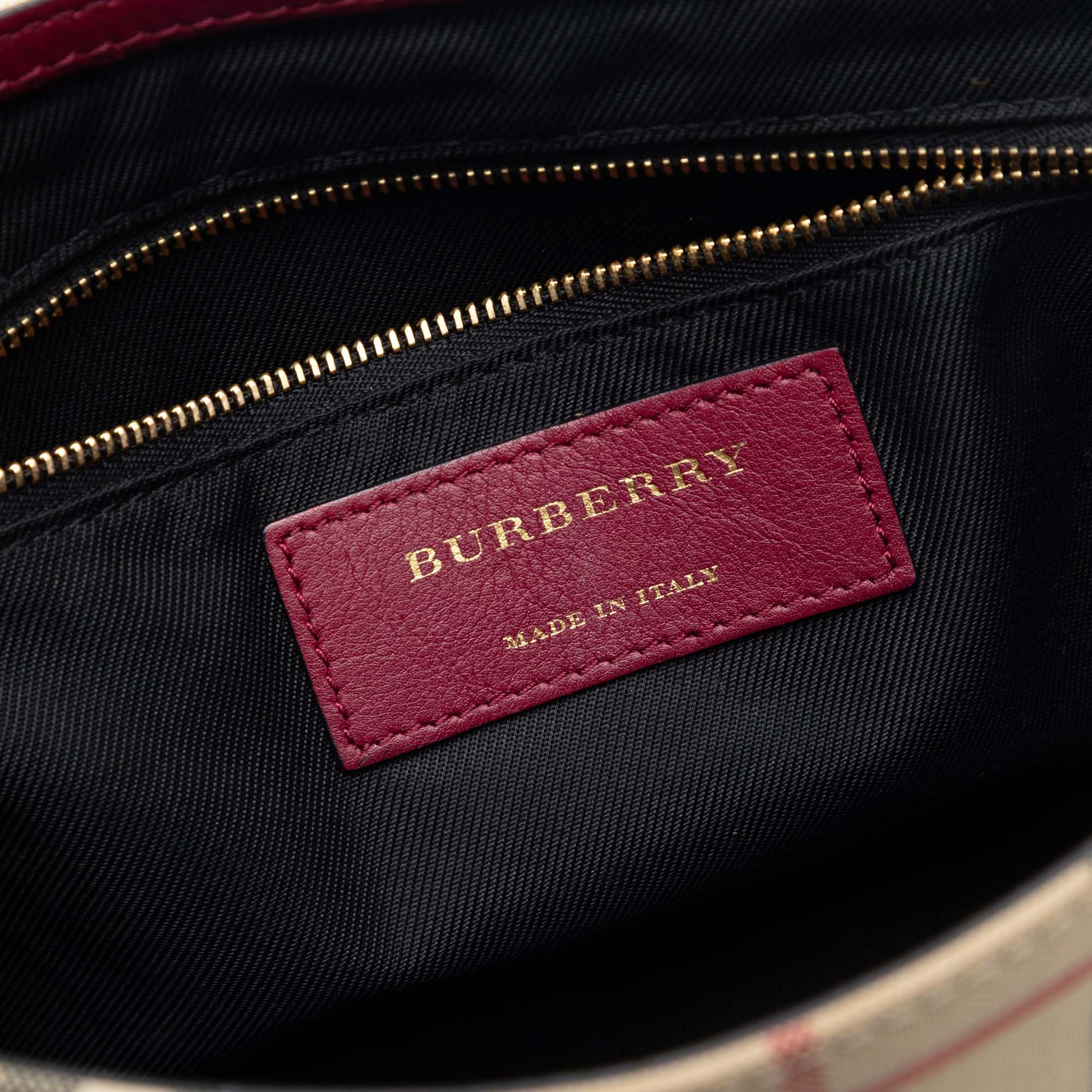 Burberry Small Bicolor Leather and House Check Dickens Crossbody
