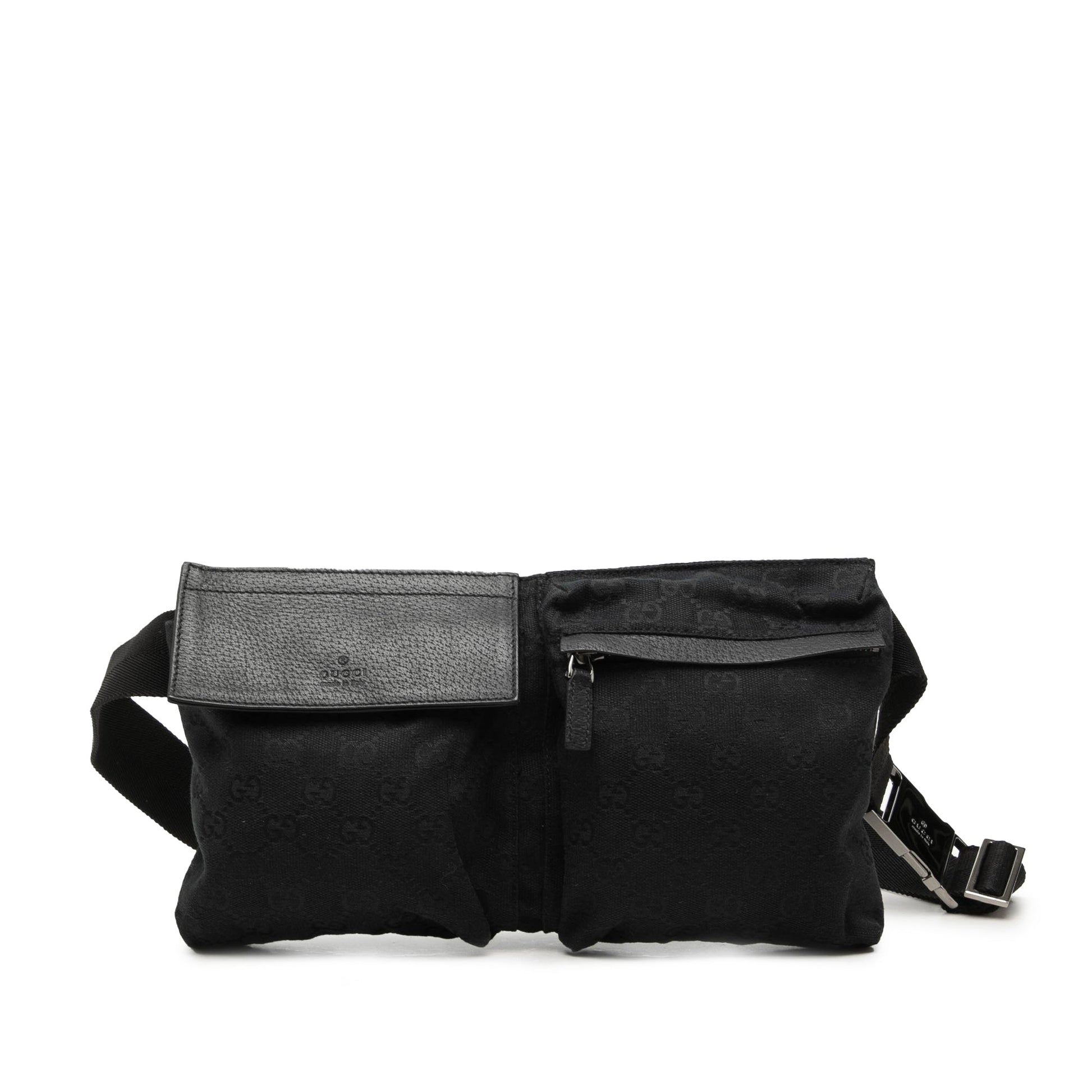 Gucci GG Canvas Double Pocket Belt Bag