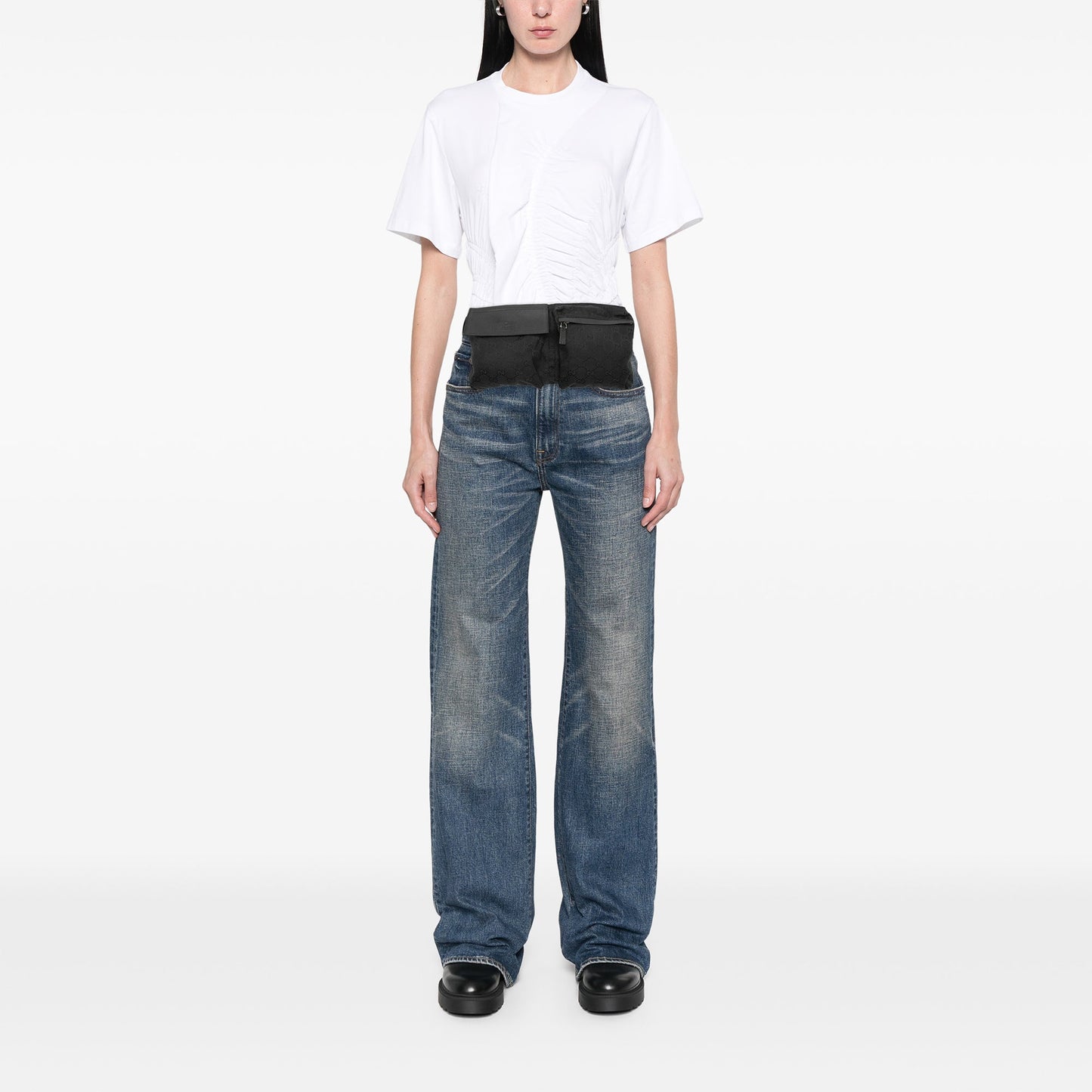 Gucci GG Canvas Double Pocket Belt Bag