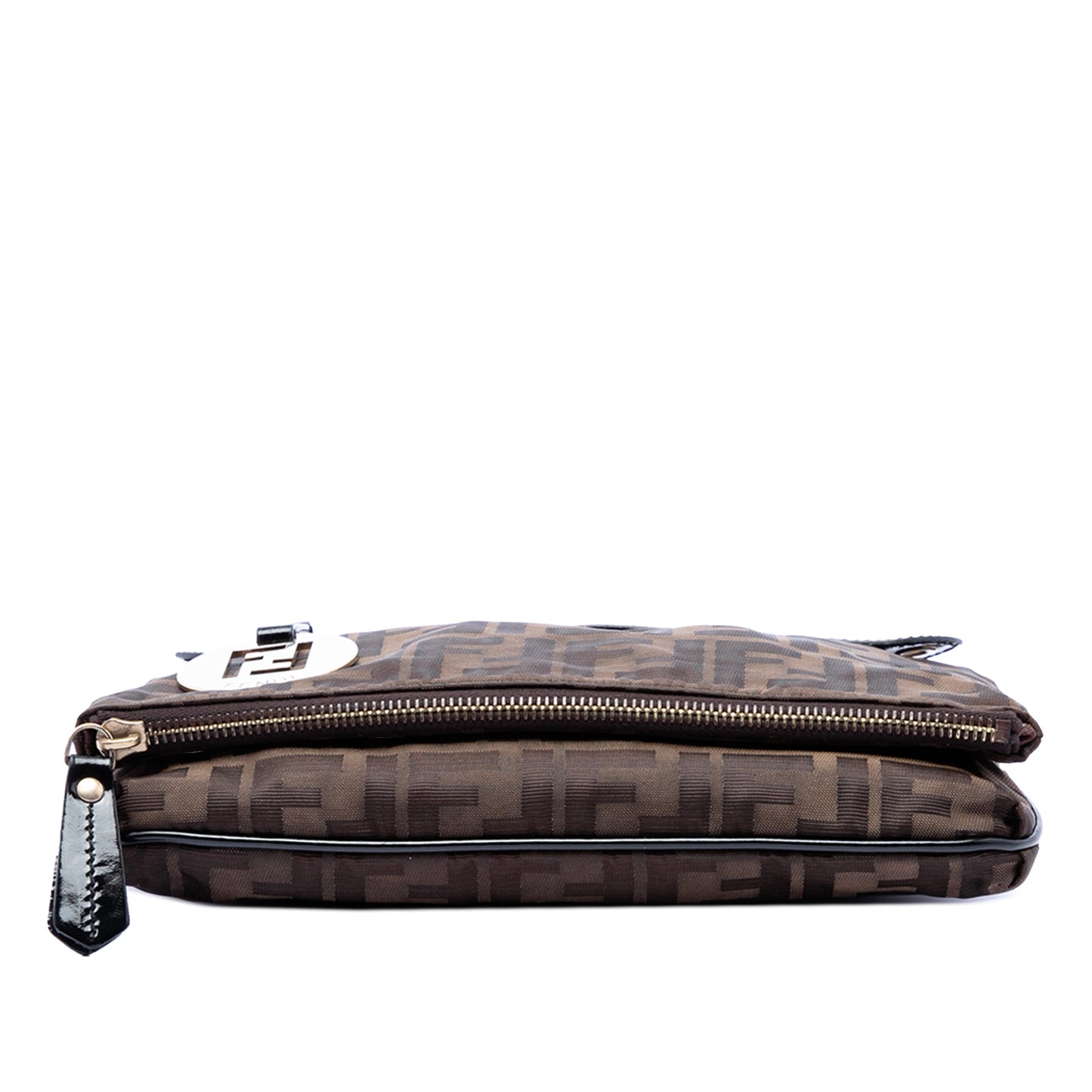 Fendi Zucca Canvas Flap Wristlet Clutch