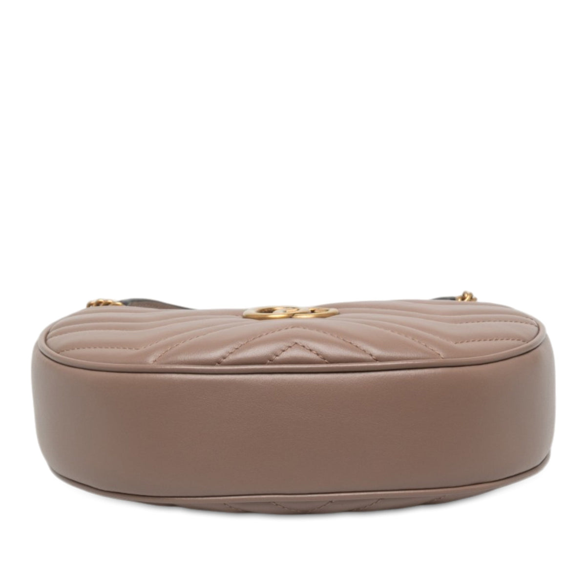 Gucci Mini GG Marmont Matelasse Calfskin Half Moon Bag — Brown