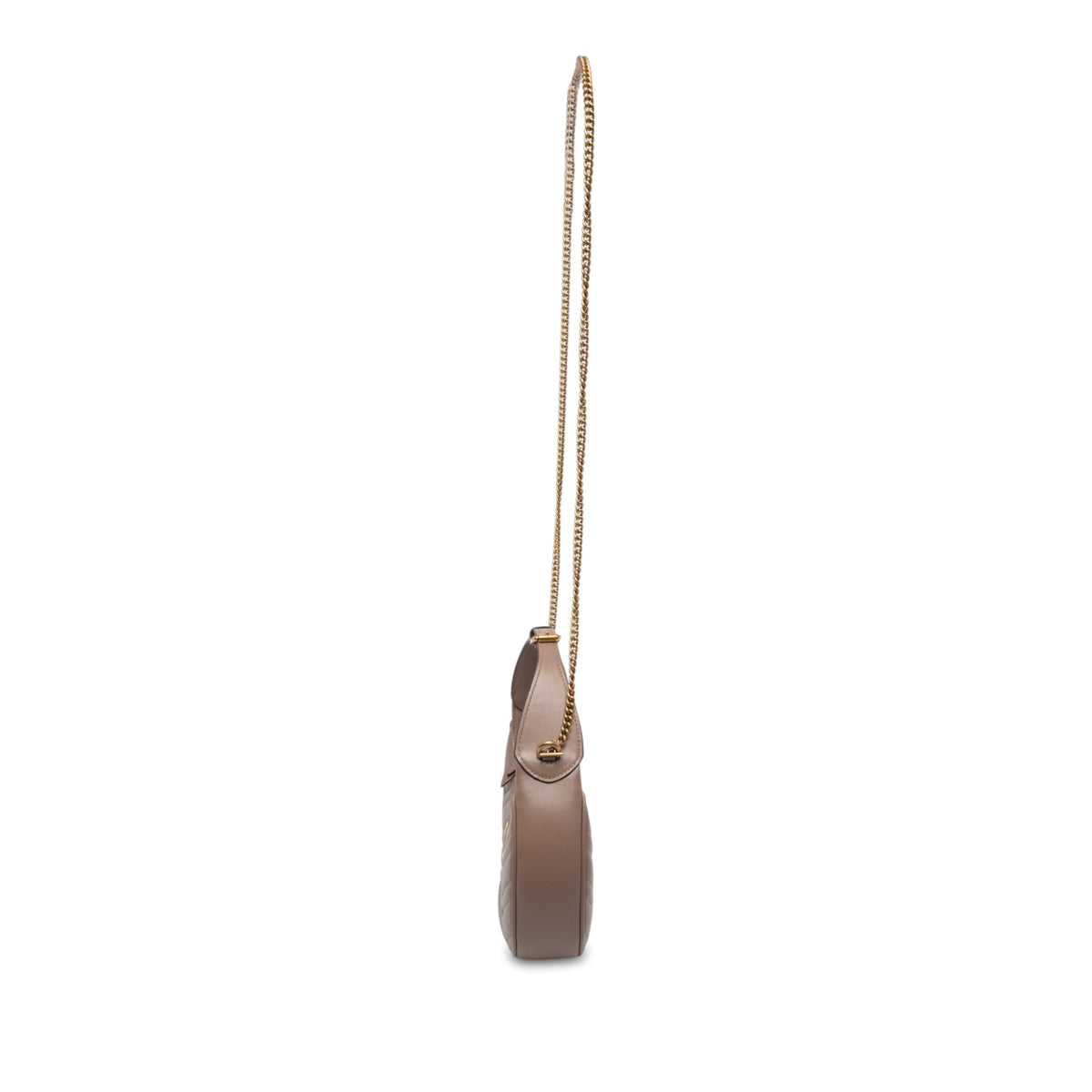Gucci Mini GG Marmont Matelasse Calfskin Half Moon Bag — Brown
