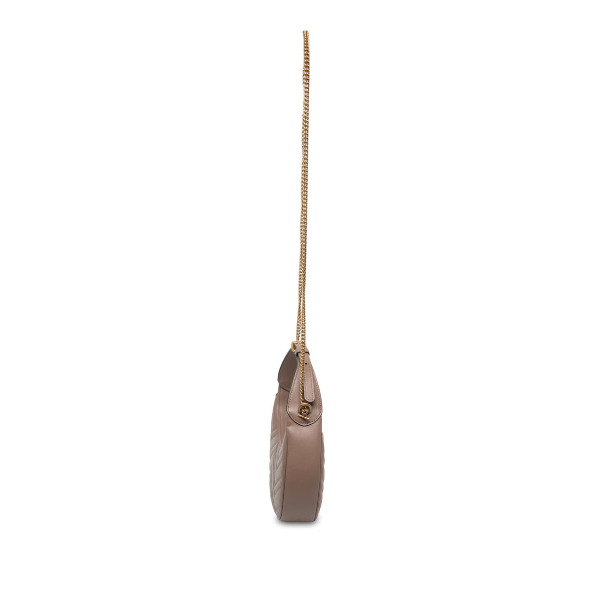 Gucci Mini GG Marmont Matelasse Calfskin Half Moon Bag — Brown