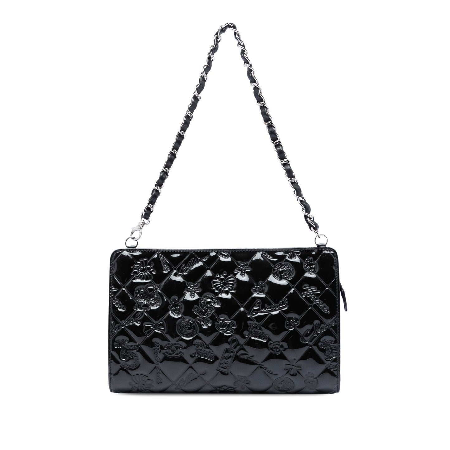 Chanel Quilted Patent Embossed Lucky Symbols Pochette