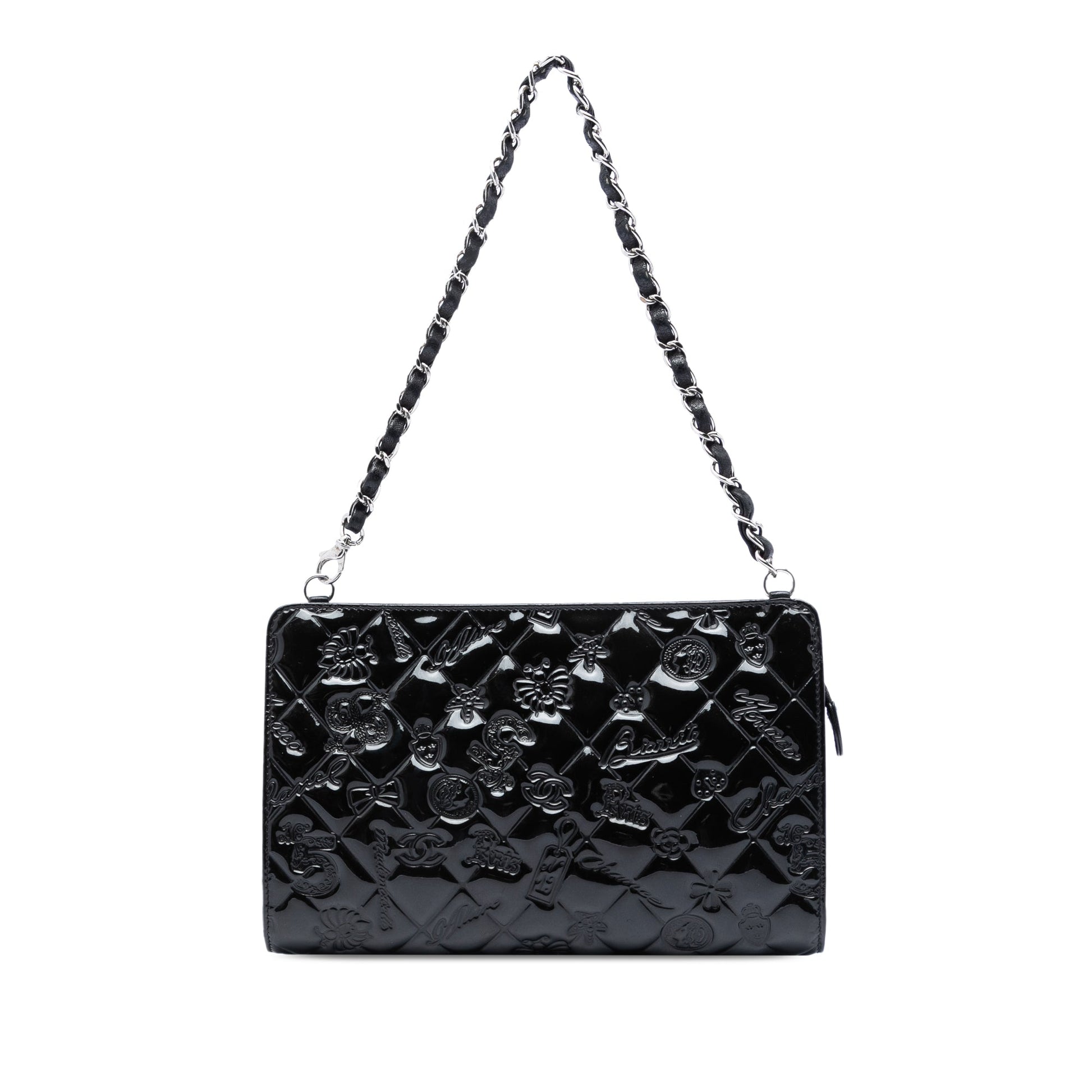 Chanel Quilted Patent Embossed Lucky Symbols Pochette