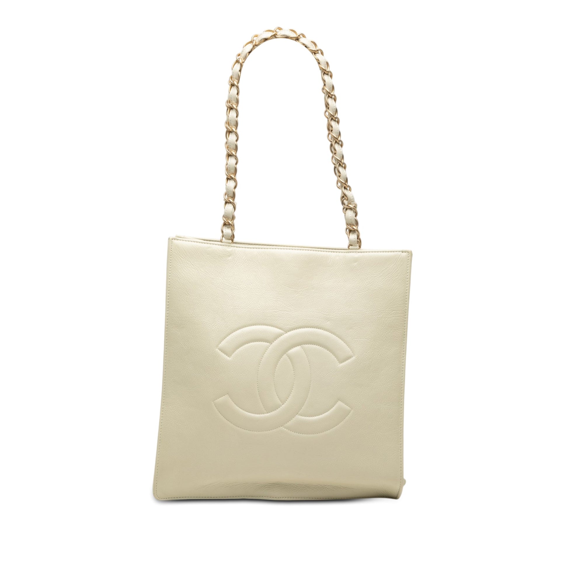 Chanel Shiny Aged Calfskin North South Shopping Tote