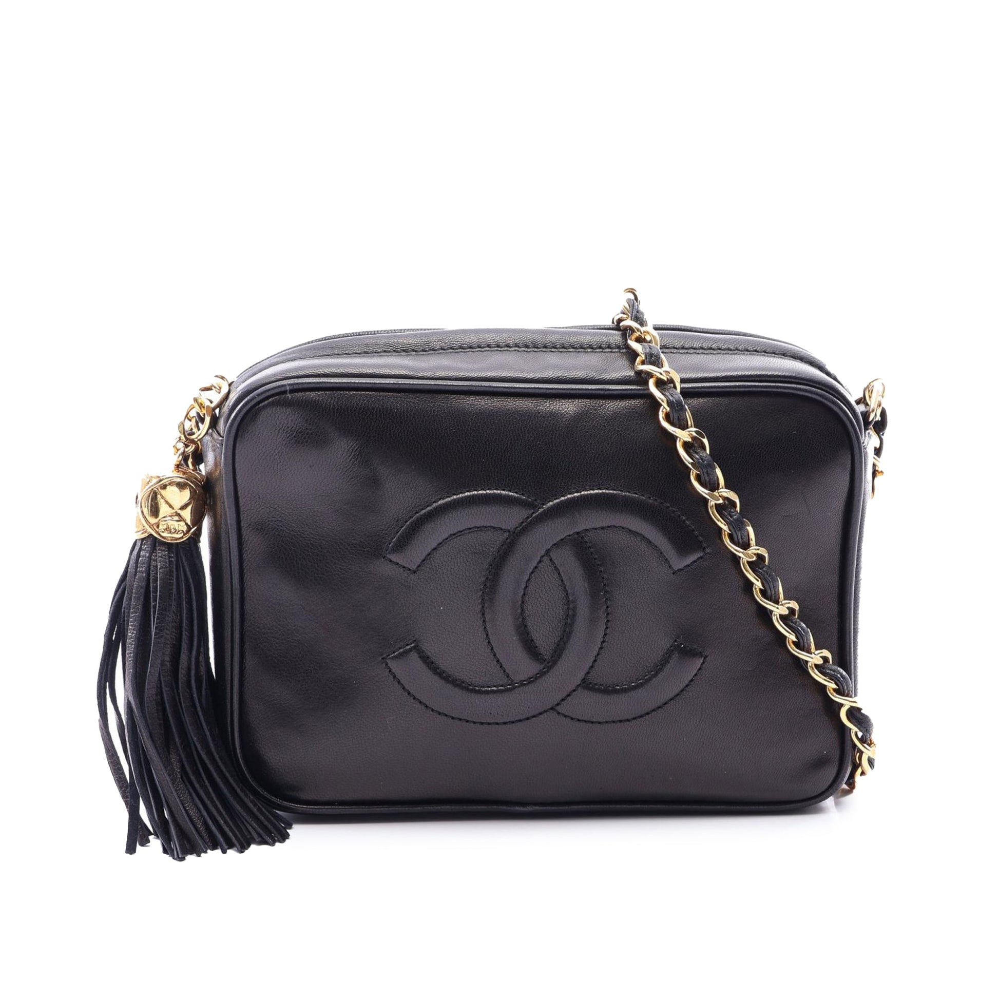 Chanel CHANEL COCO Mark Shoulder Bag Lambskin (sheep leather) Black Used Women