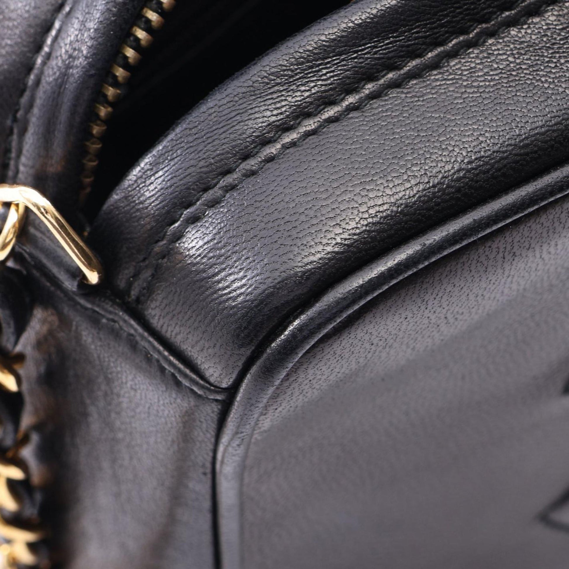 Chanel CHANEL COCO Mark Shoulder Bag Lambskin (sheep leather) Black Used Women