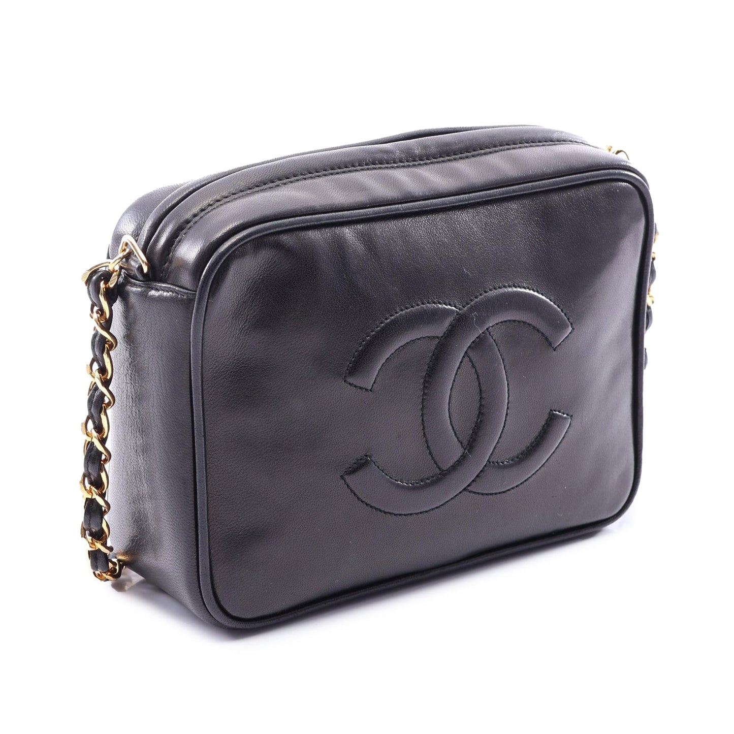 Chanel CHANEL COCO Mark Shoulder Bag Lambskin (sheep leather) Black Used Women