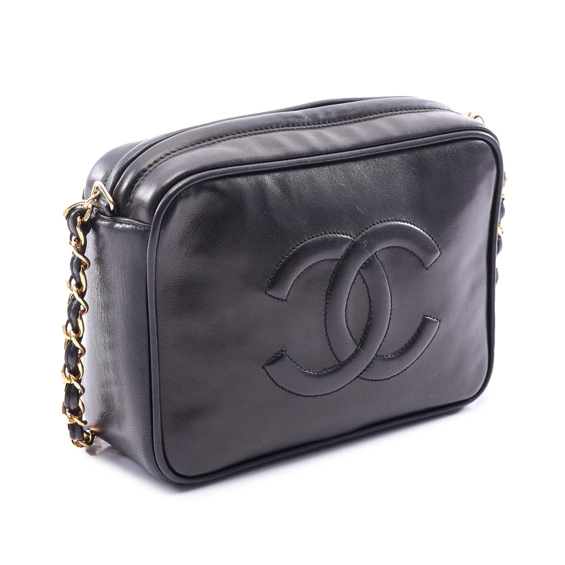Chanel CHANEL COCO Mark Shoulder Bag Lambskin (sheep leather) Black Used Women