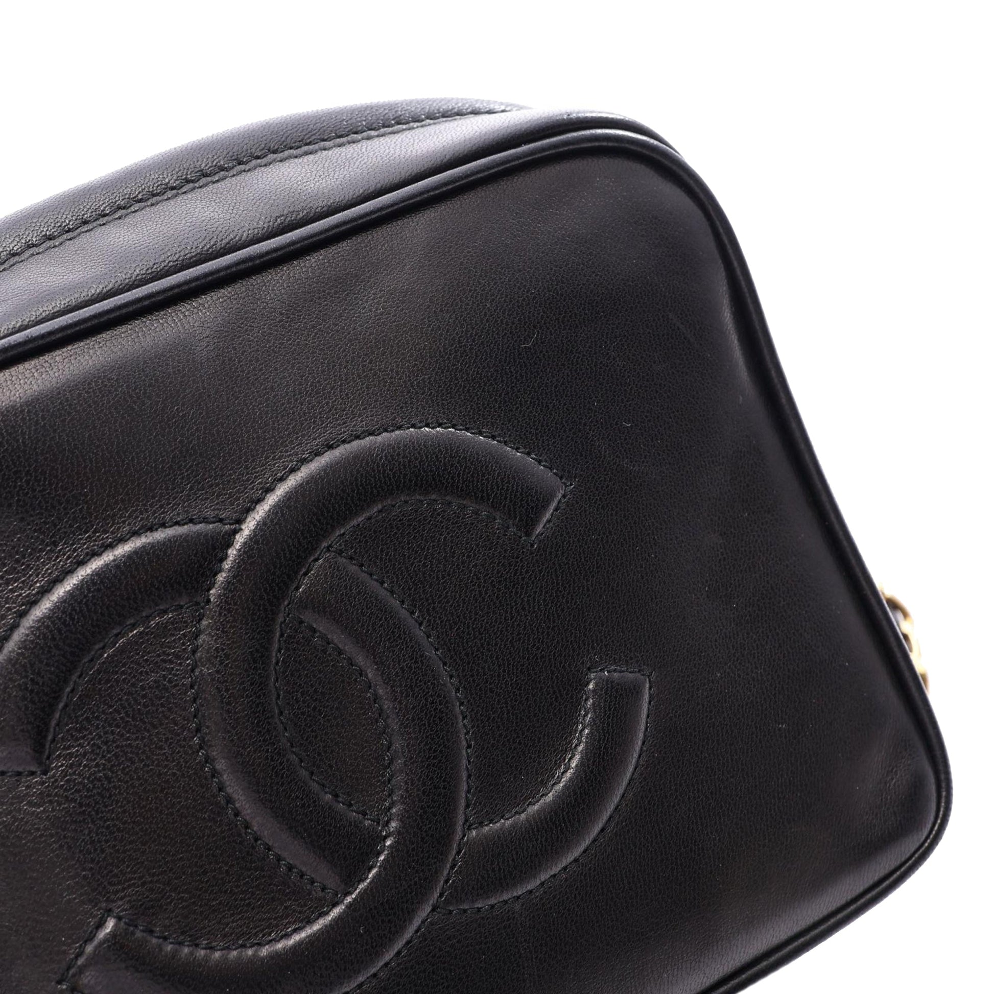 Chanel CHANEL COCO Mark Shoulder Bag Lambskin (sheep leather) Black Used Women