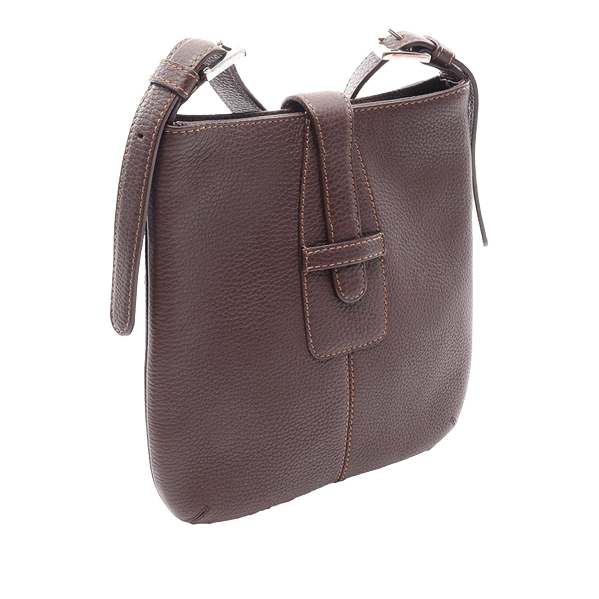 LOEWE Leather Senda Crossbody — Brown
