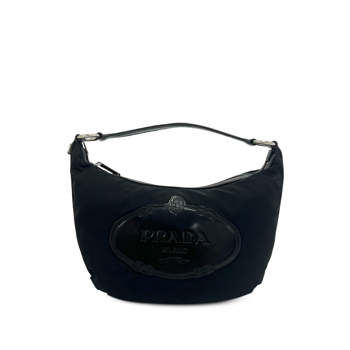 Prada Tessuto Canapa Logo Hobo — Black