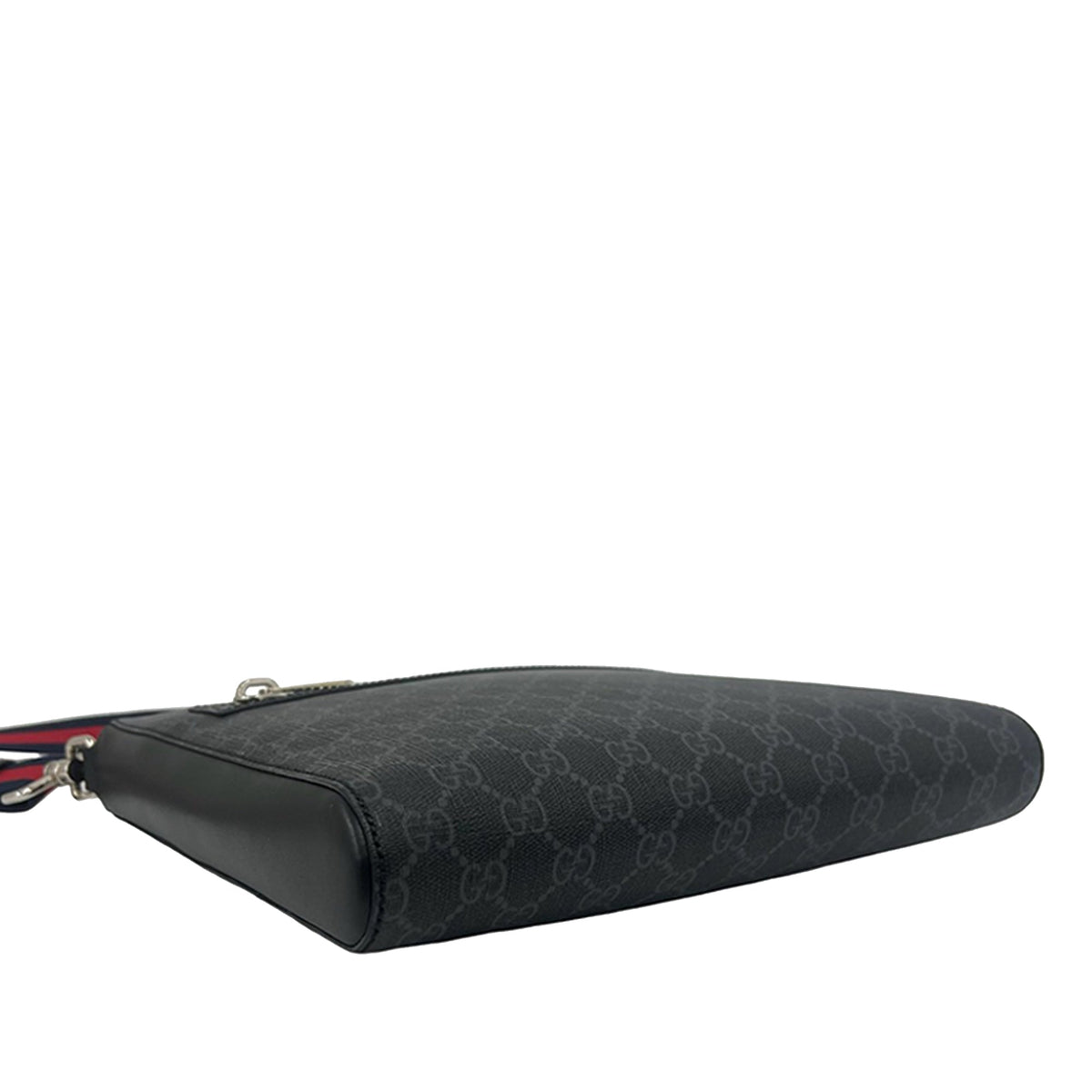 Gucci Medium GG Supreme Web Messenger Bag — Black