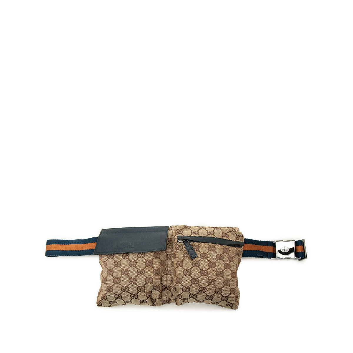 Gucci GG Canvas Web Double Pocket Belt Bag