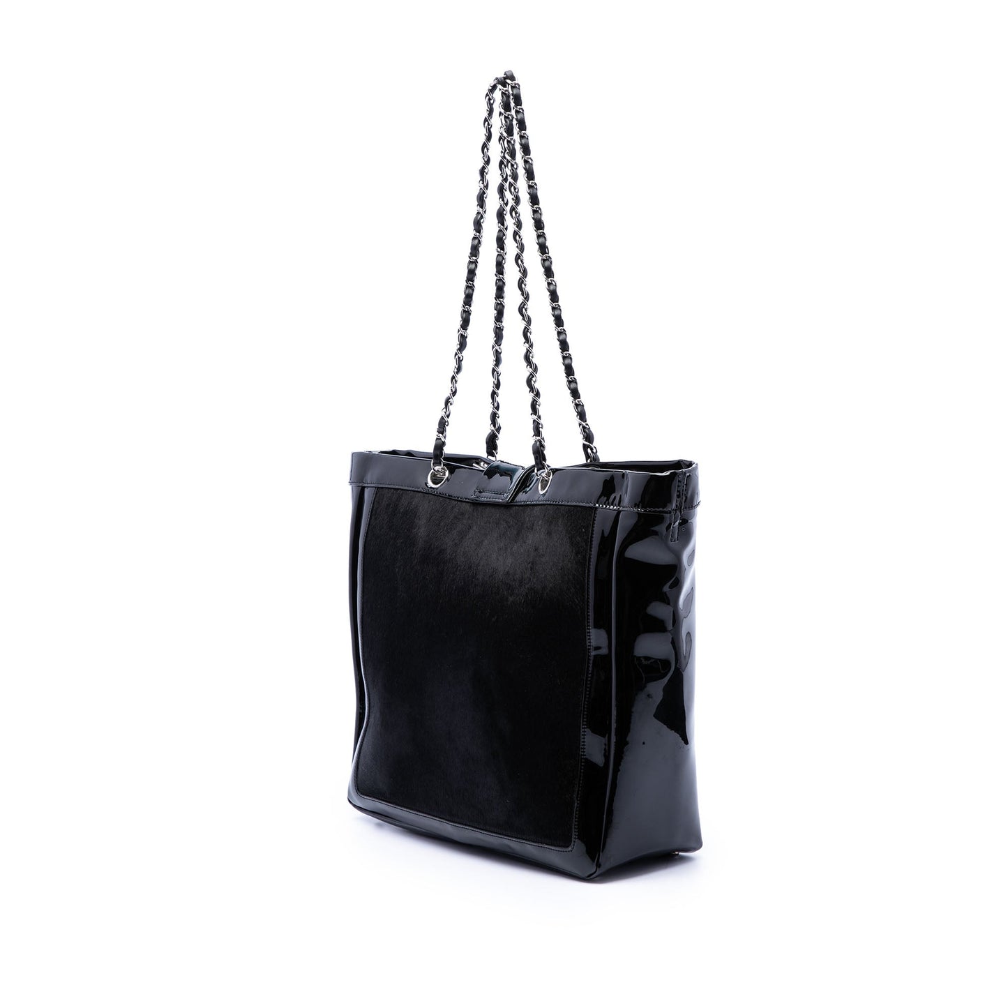 Chanel Pony Hair and Patent Mademoiselle Turnlock Tote
