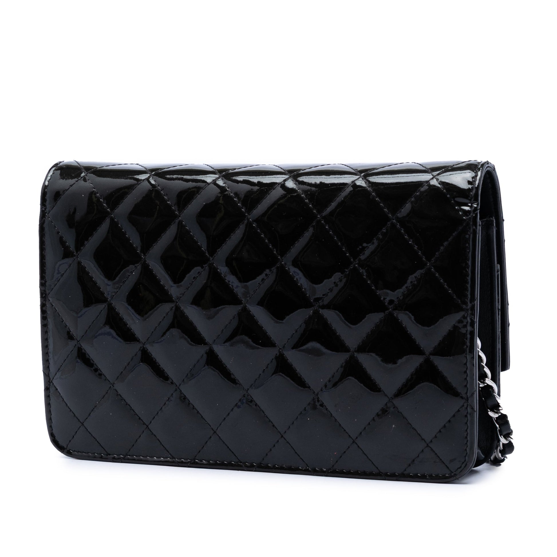 Chanel CC Quilted Patent Brilliant Wallet On Chain