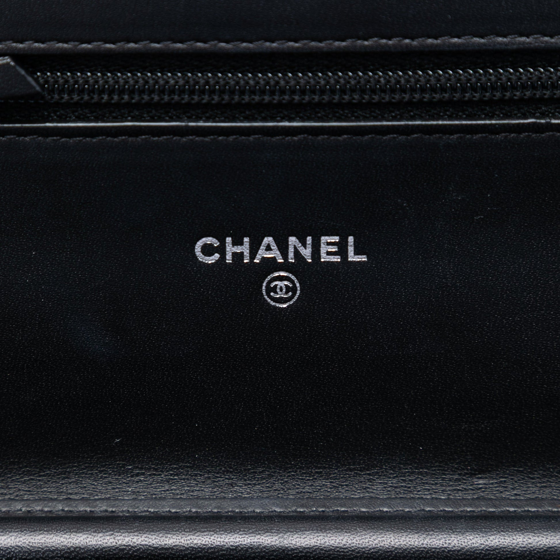 Chanel CC Quilted Patent Brilliant Wallet On Chain