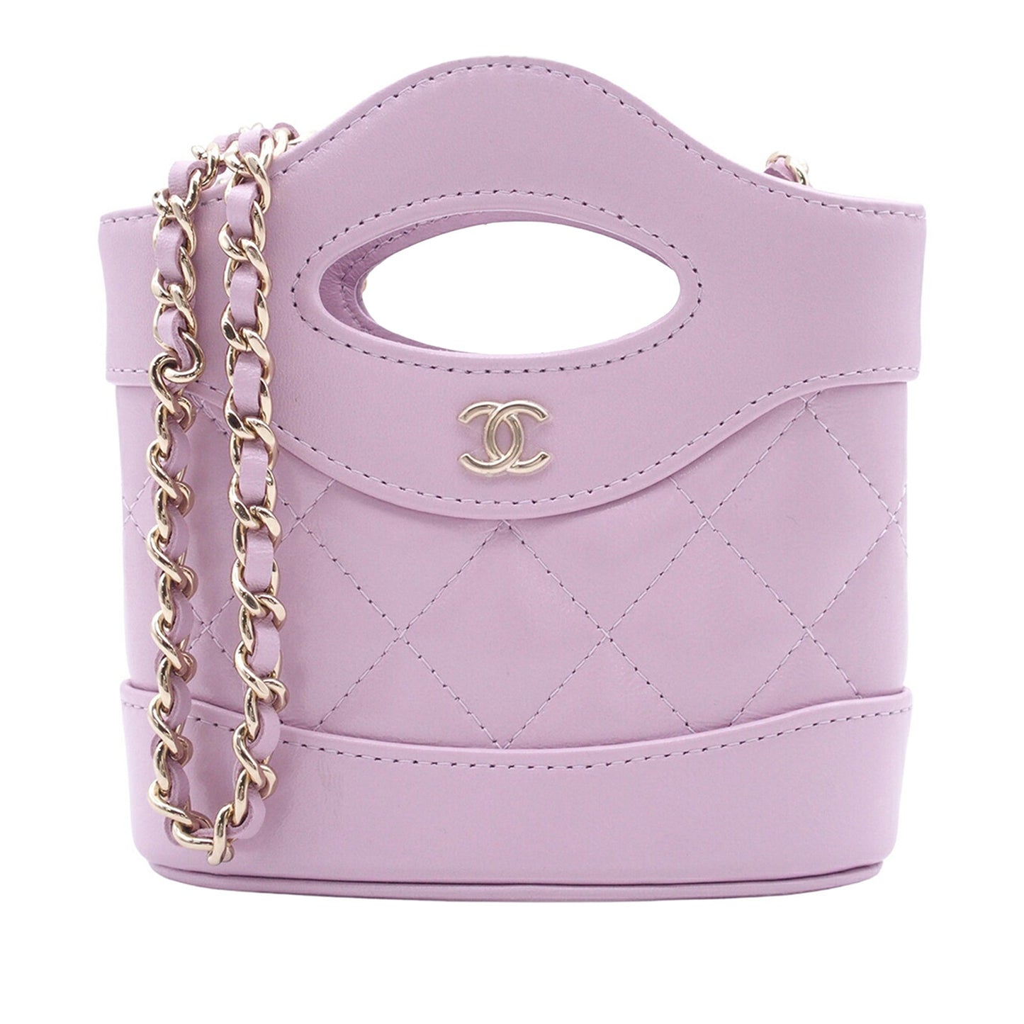 Chanel Micro Shiny Lambskin 31 Clutch with Chain