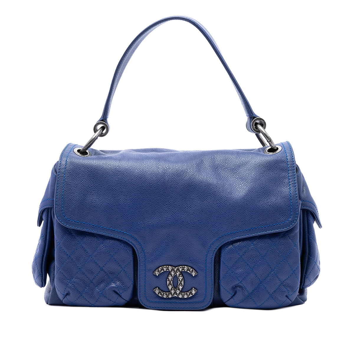 Chanel Glazed Caviar Coco Rider Multi Pocket Rider Flap