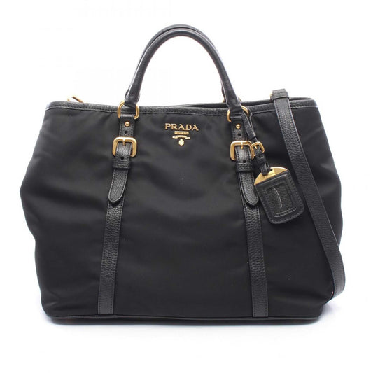 Prada Vitello Daino Trimmed Tessuto Satchel