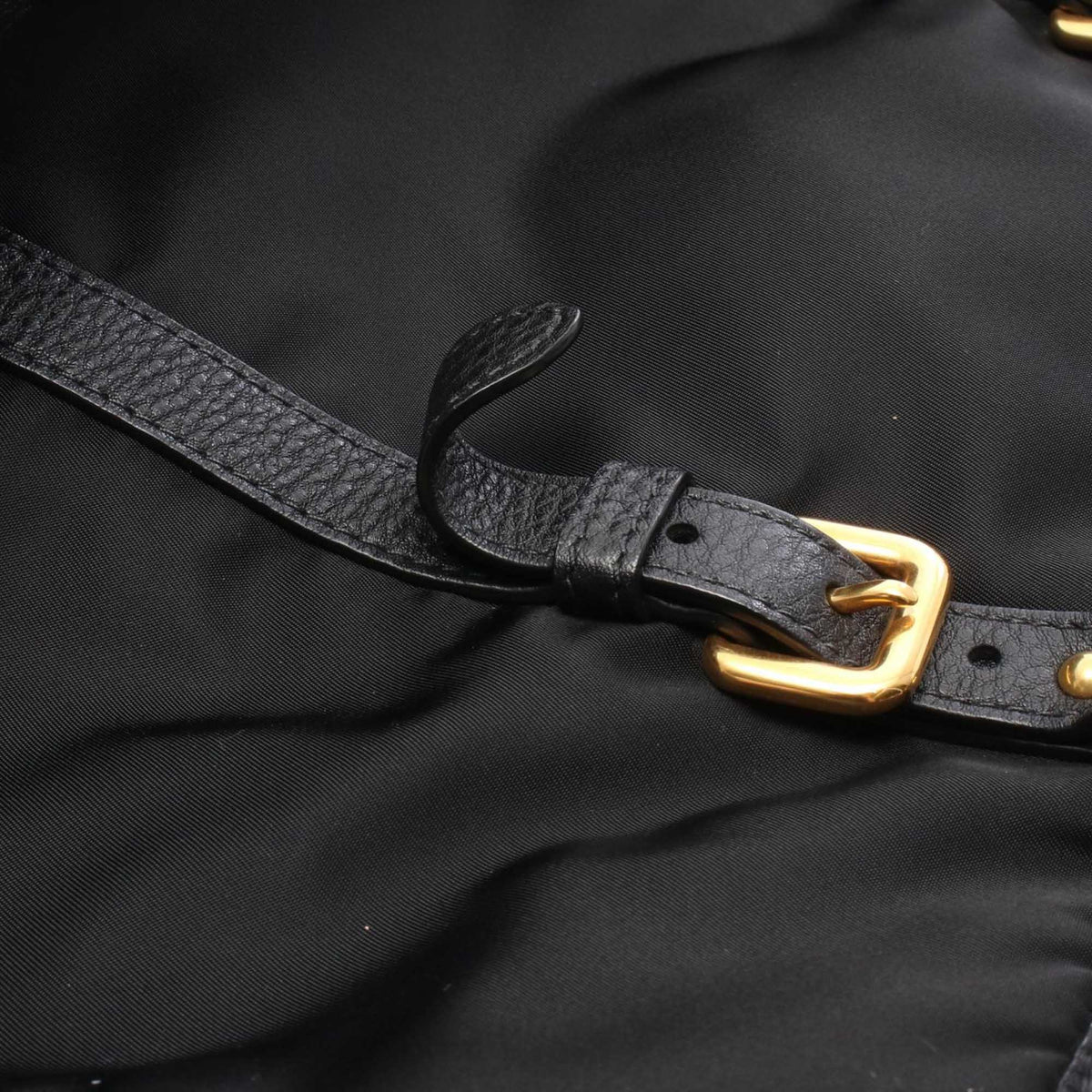 Prada Vitello Daino Trimmed Tessuto Satchel