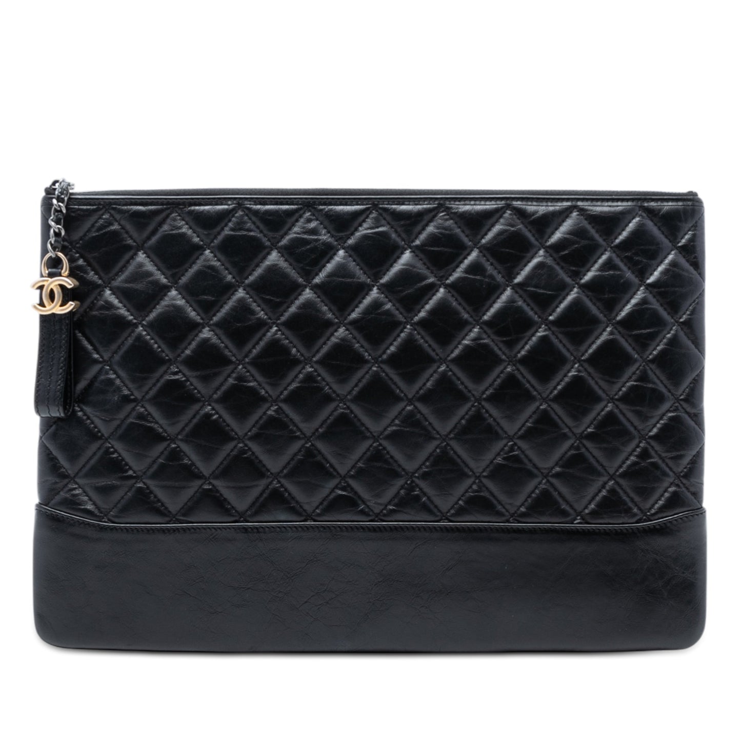 Chanel Large Aged Calfskin Gabrielle O Case Clutch