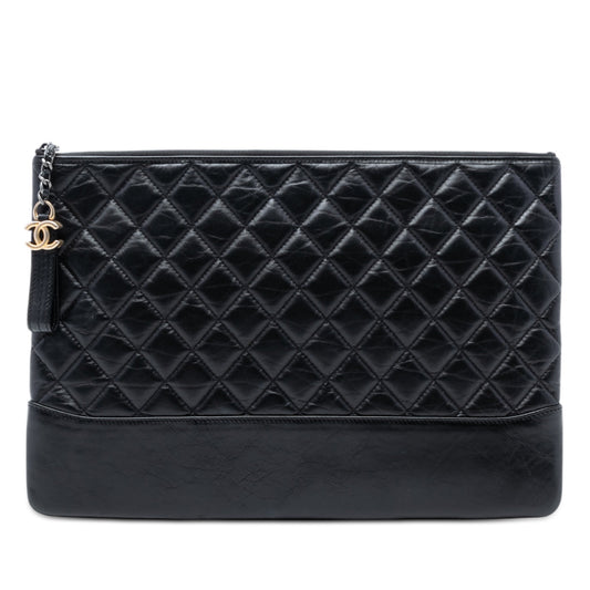 Chanel Large Aged Calfskin Gabrielle O Case Clutch